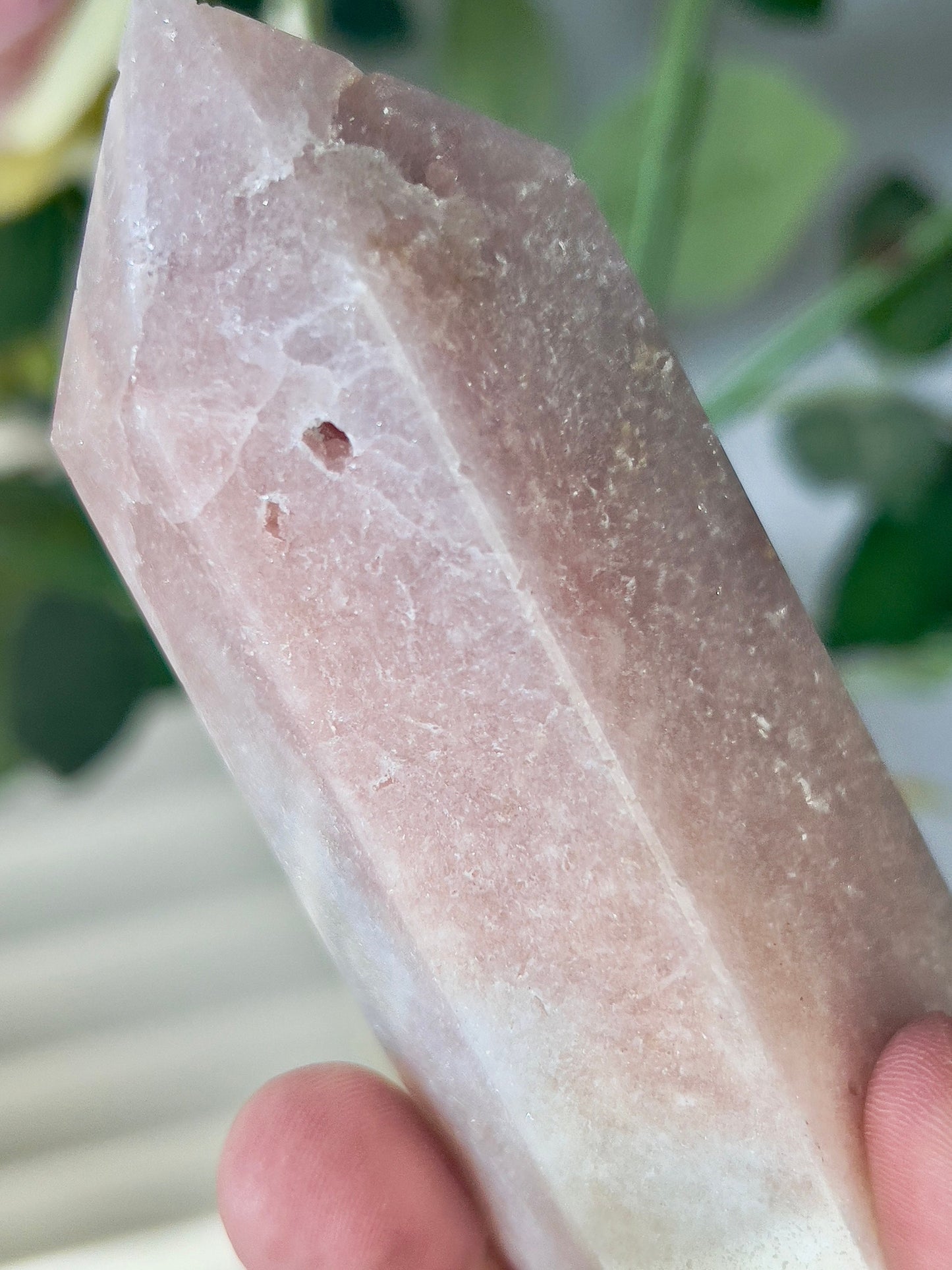 High grade, pink amethyst tower