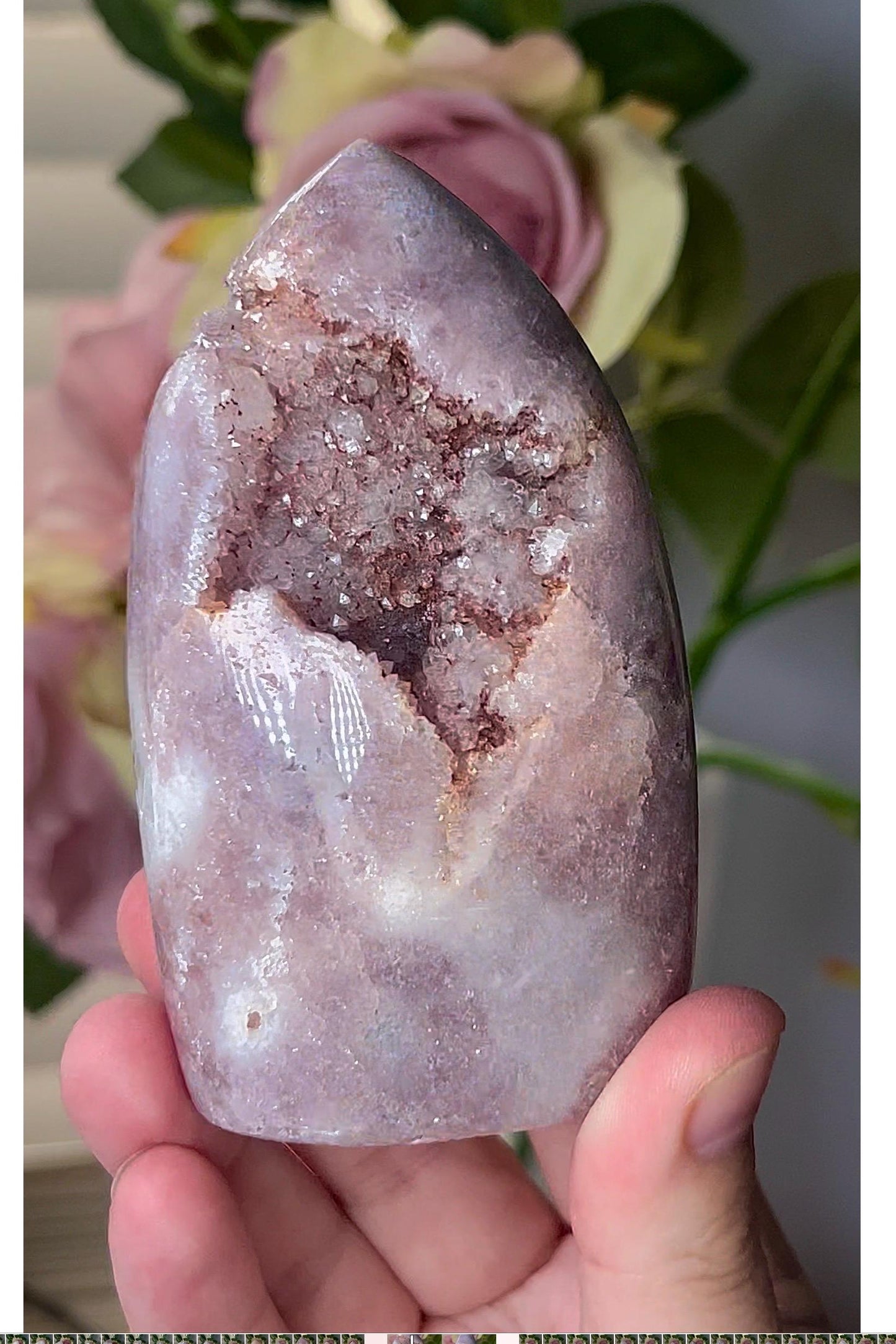 High grade, pink amethyst flame
