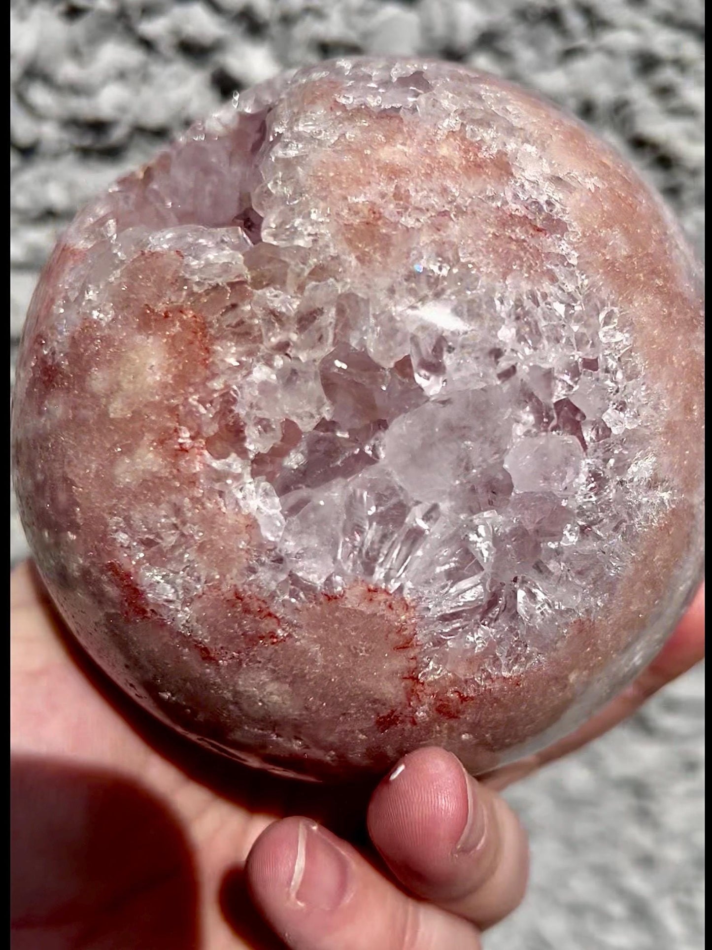 large, high grade, statement pink amethyst with a red/pink tone &beautiful lilac quartz 1.377kg