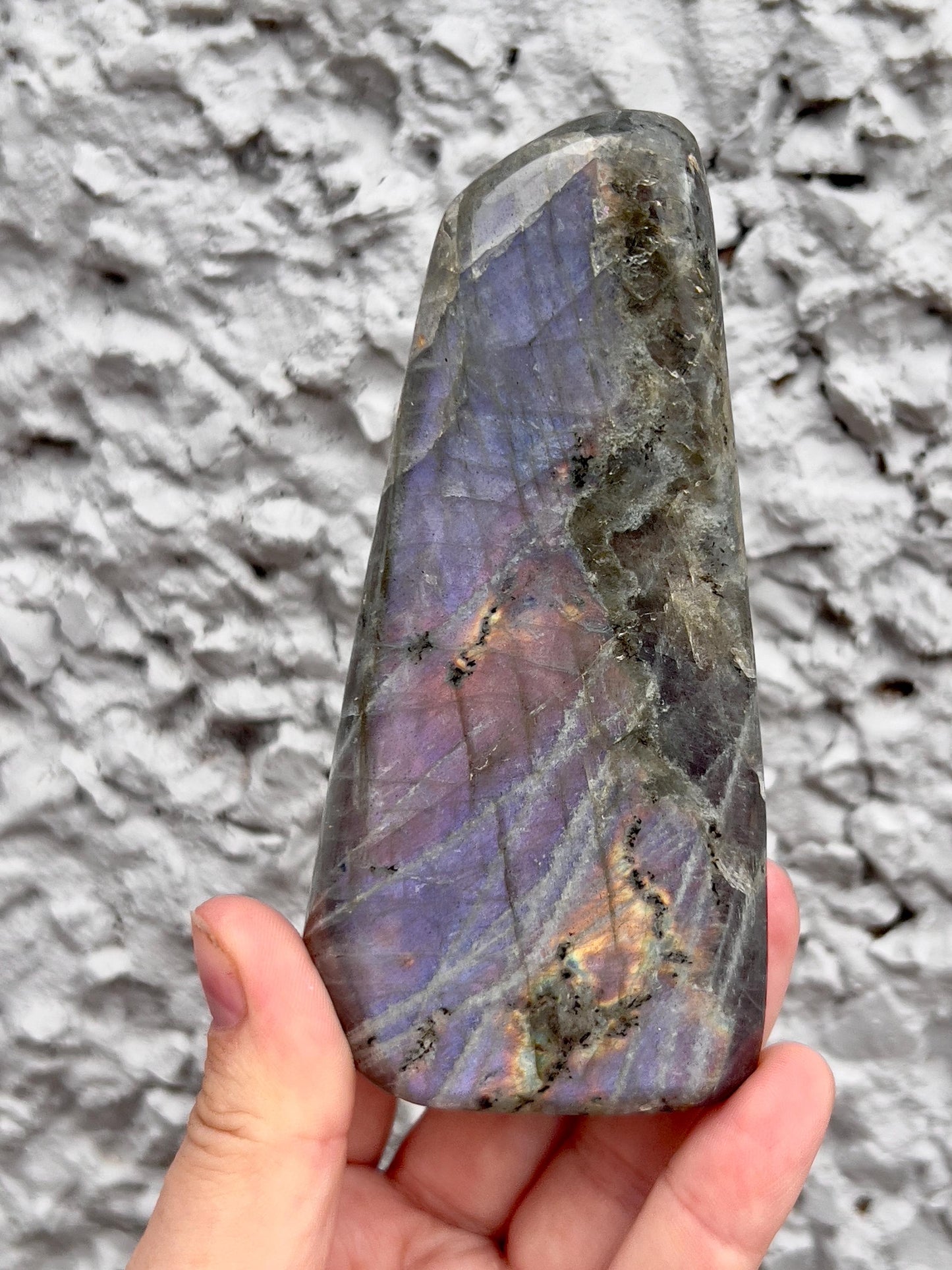 Flashy sunset purple & pink Labradorite Freeform