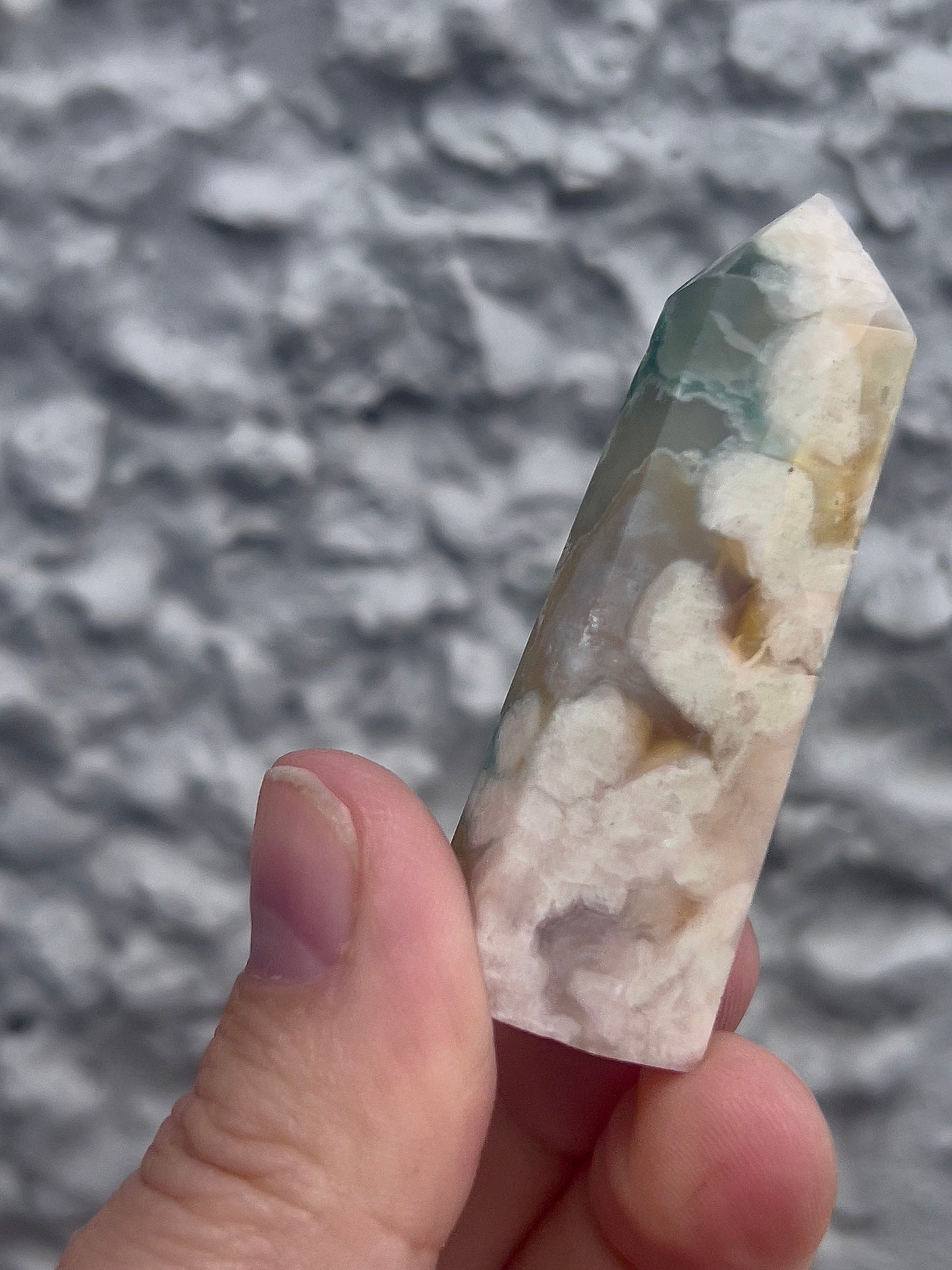 green flower agate tower