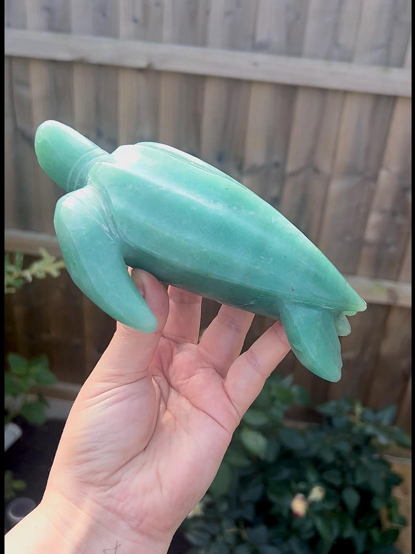 Extra high grade, Large, absolutely stunning , green adventurine sea turtle carving