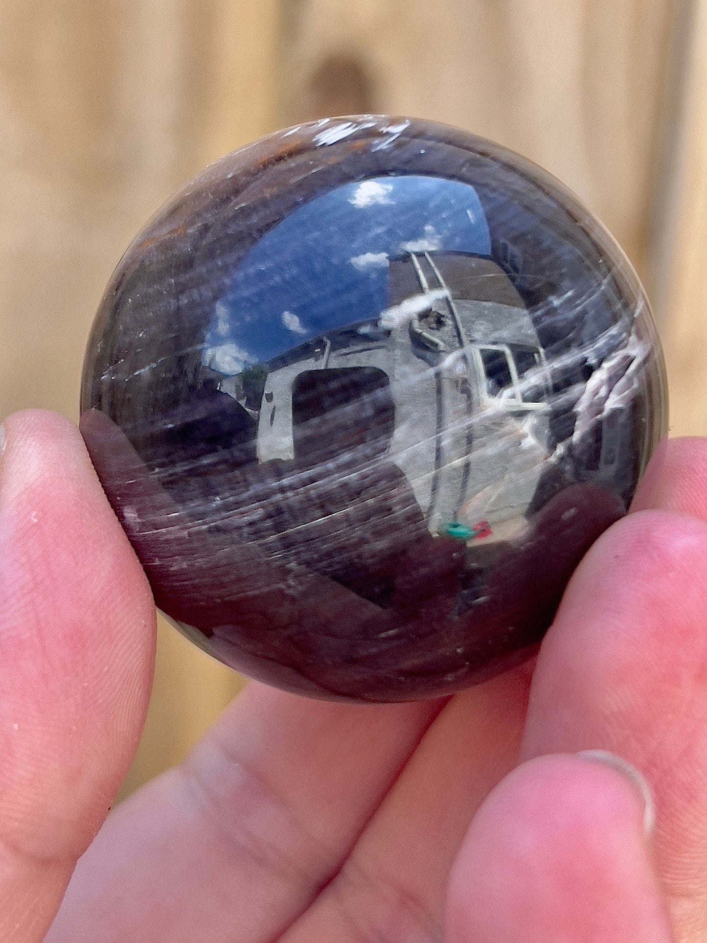 Gemmy lepidolite sphere