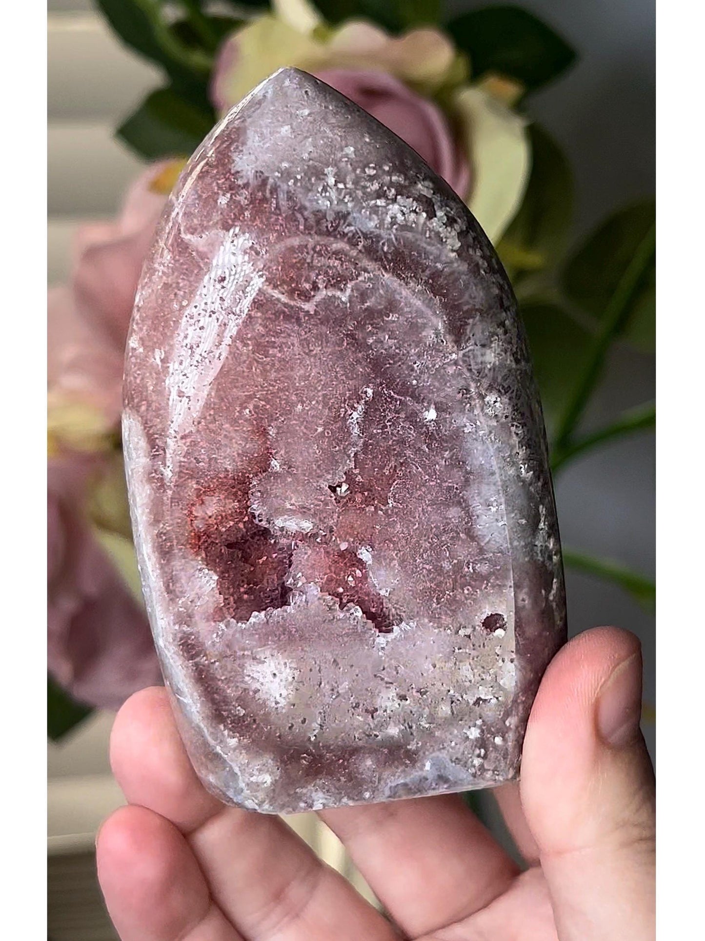 High grade, pink amethyst flame