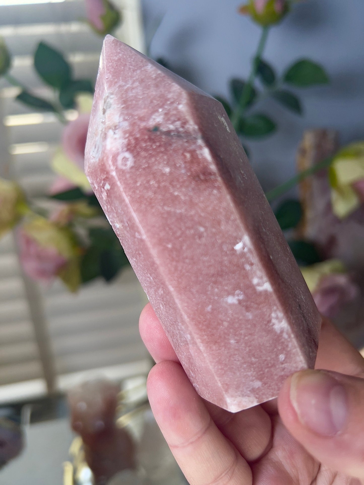 High grade, pink amethyst tower 320g