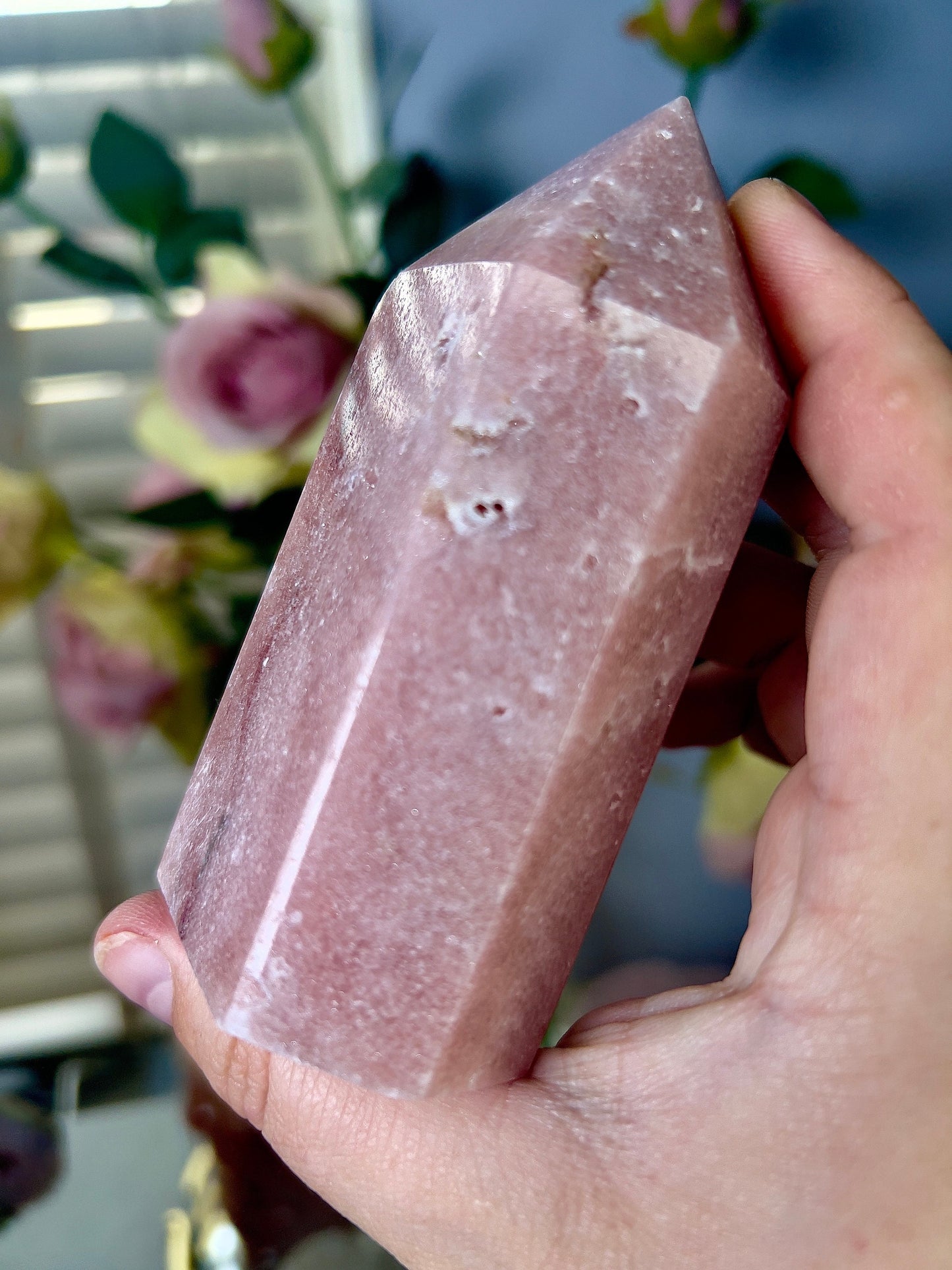 High grade, pink amethyst tower 320g