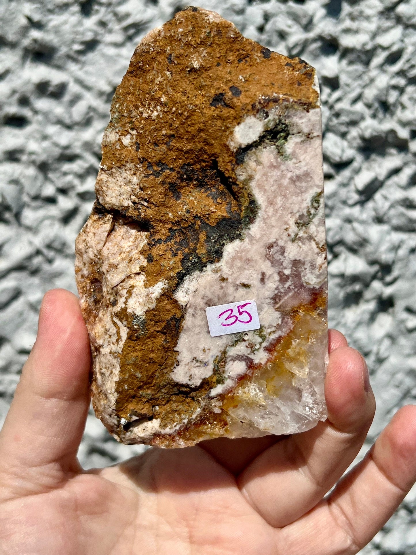 high grade, pink amethyst, Chonky, slab