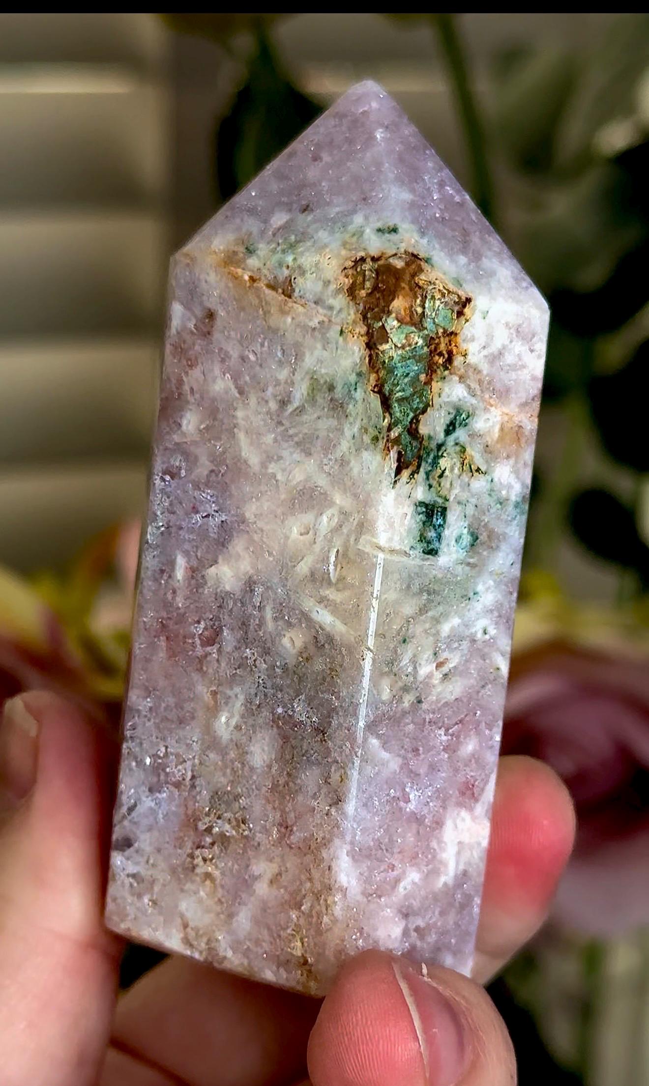 Incredible, High grade, pink amethyst tower with gorgeous purple quartz 173g
