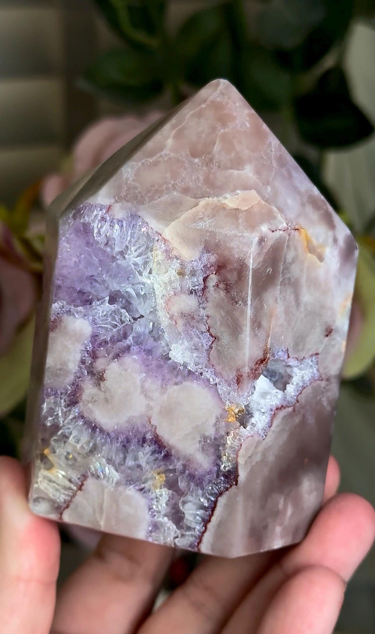 Incredible, High grade, pink amethyst tower with purple quartz 505g