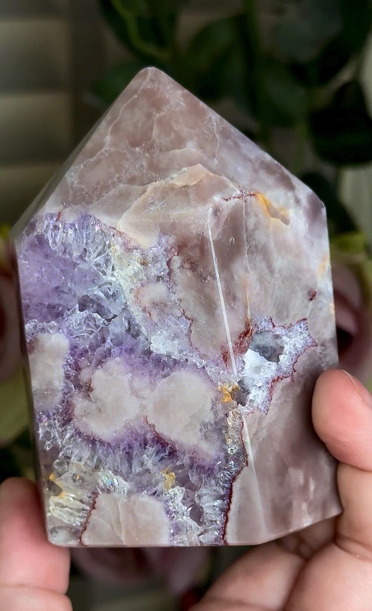 Incredible, High grade, pink amethyst tower with purple quartz 505g