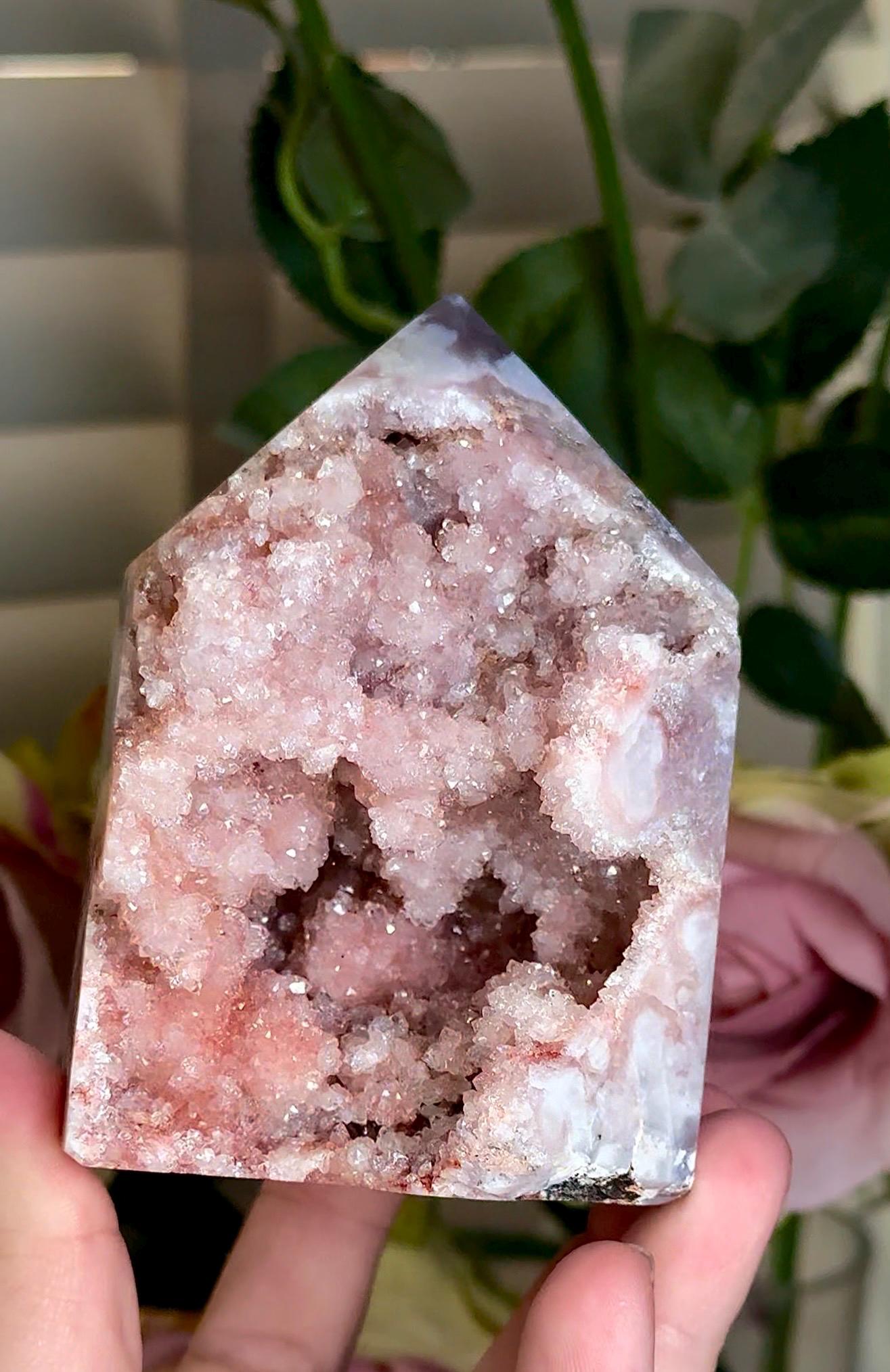 Incredible, High grade, chonky pink amethyst, tower with sugar druzy 558g