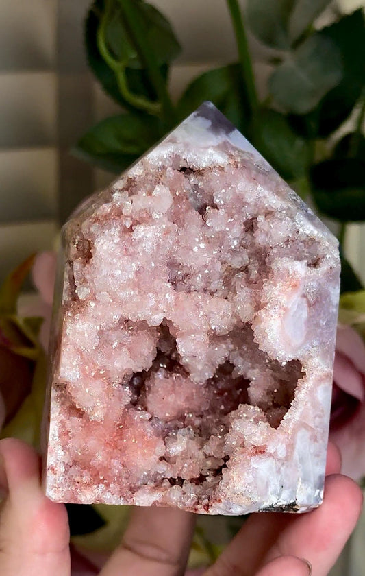 Incredible, High grade, chonky pink amethyst, tower with sugar druzy 558g