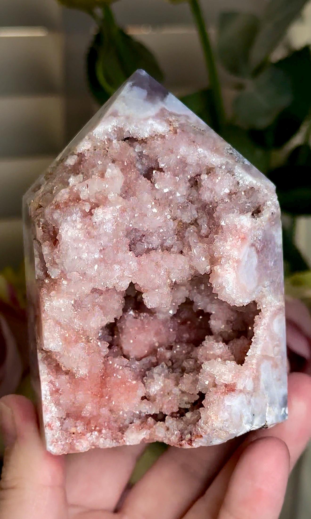 Incredible, High grade, chonky pink amethyst, tower with sugar druzy 558g