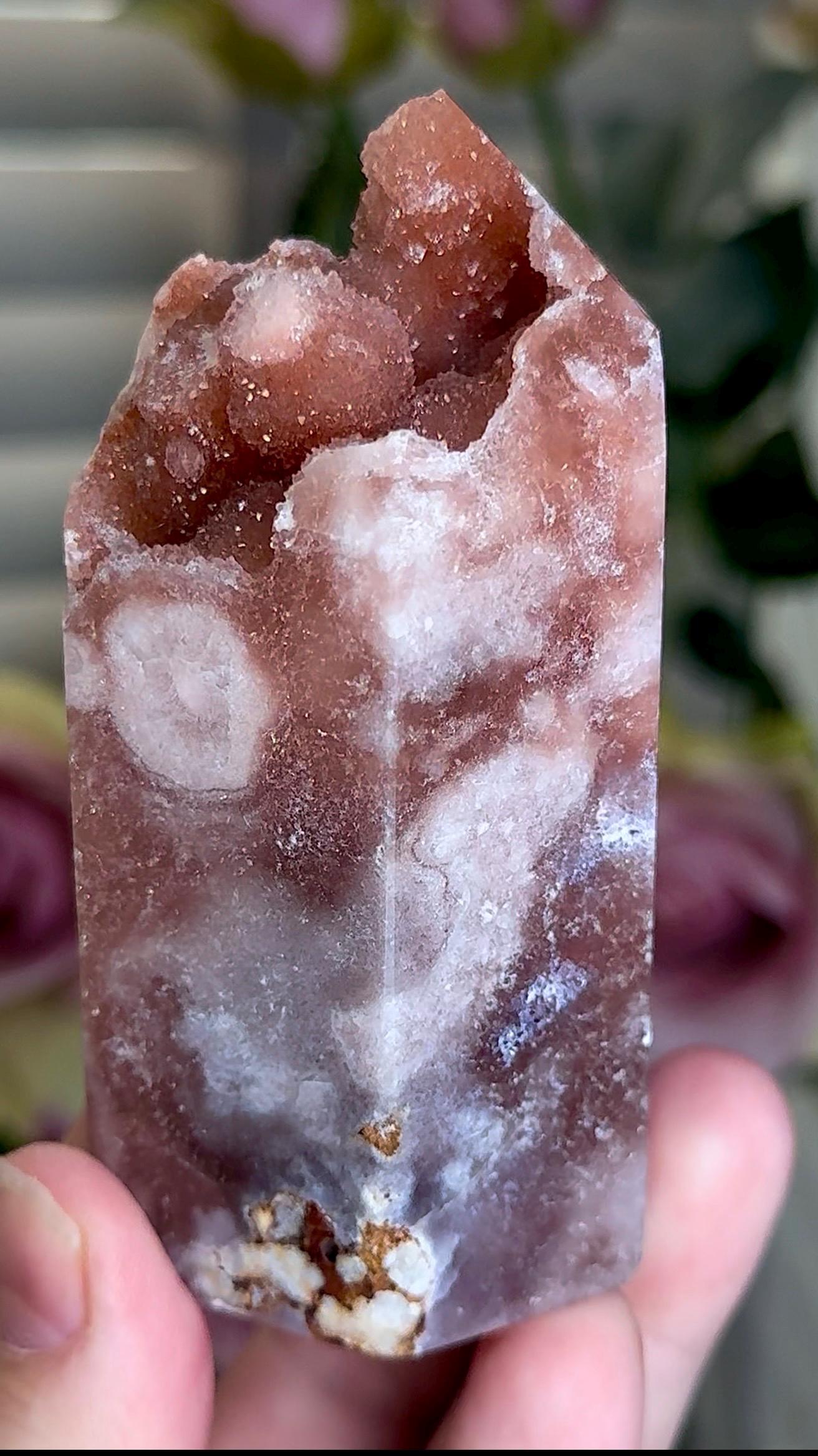Incredible, High grade, pink amethyst tower with bubble formation & sugar druzy 212g
