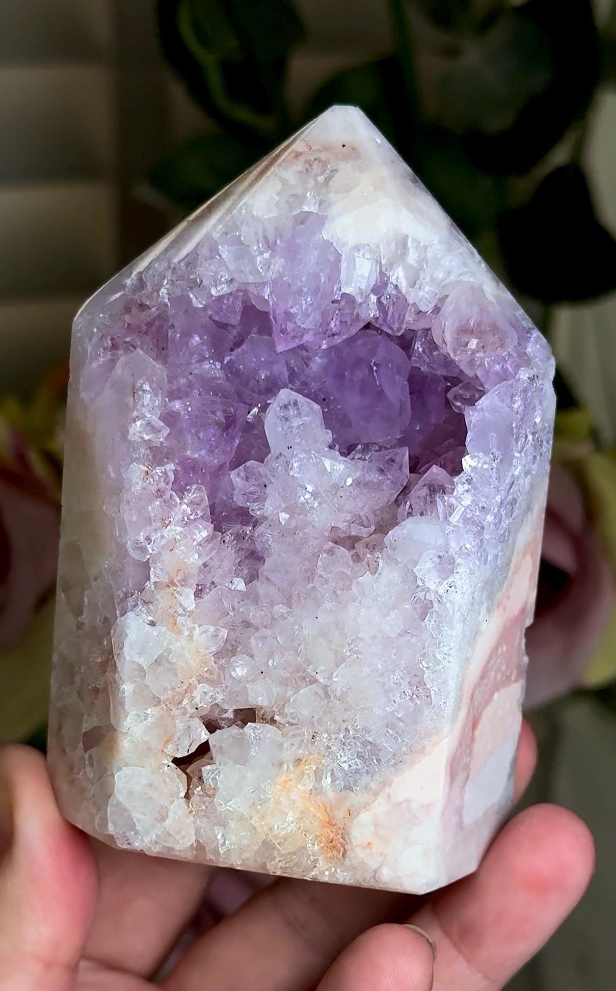 Incredible, High grade, pink amethyst tower with purple quartz 287g