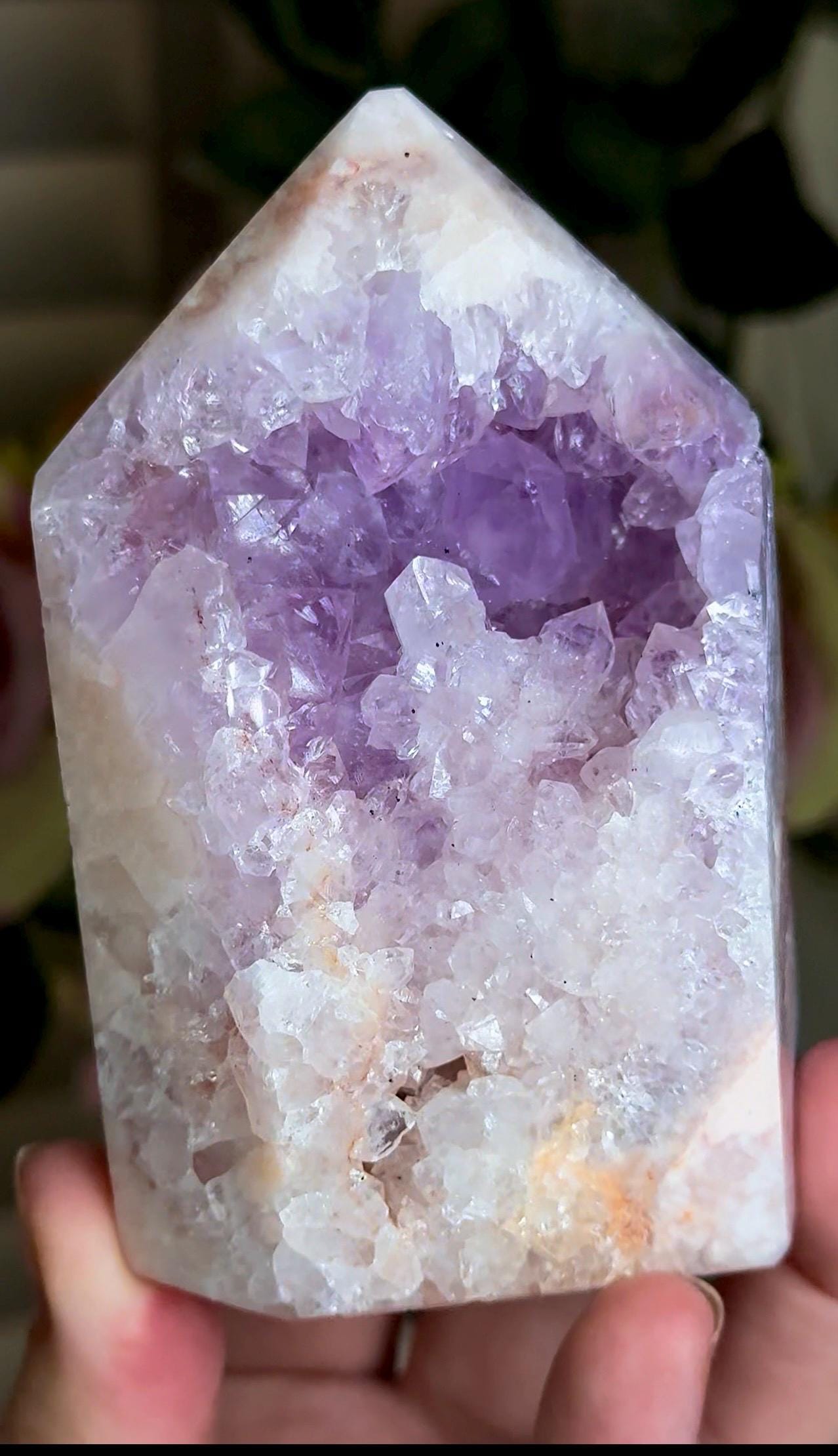 Incredible, High grade, pink amethyst tower with purple quartz 287g