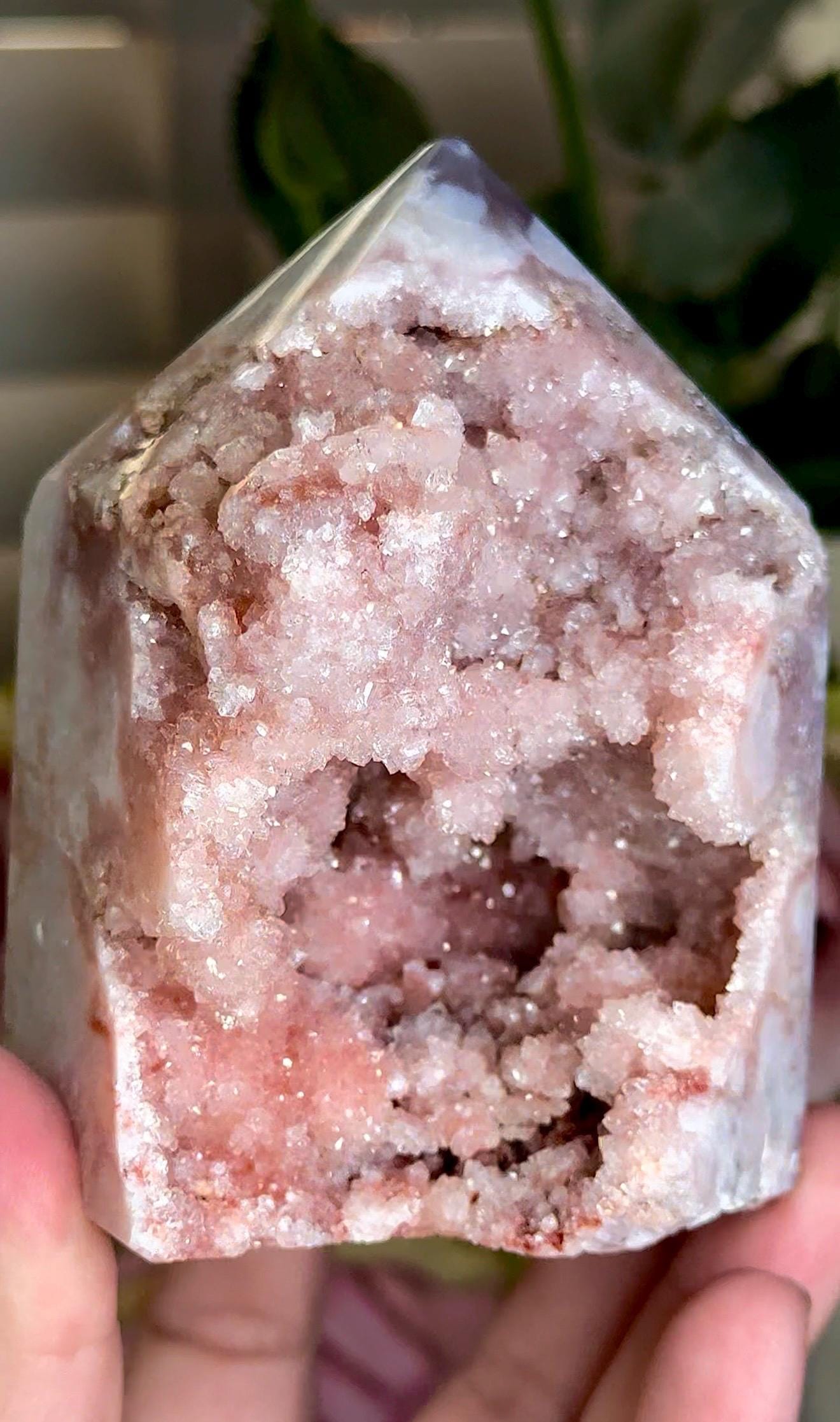 Incredible, High grade, chonky pink amethyst, tower with sugar druzy 558g