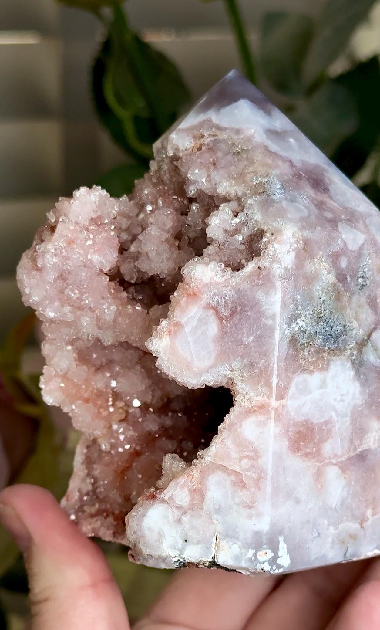 Incredible, High grade, chonky pink amethyst, tower with sugar druzy 558g