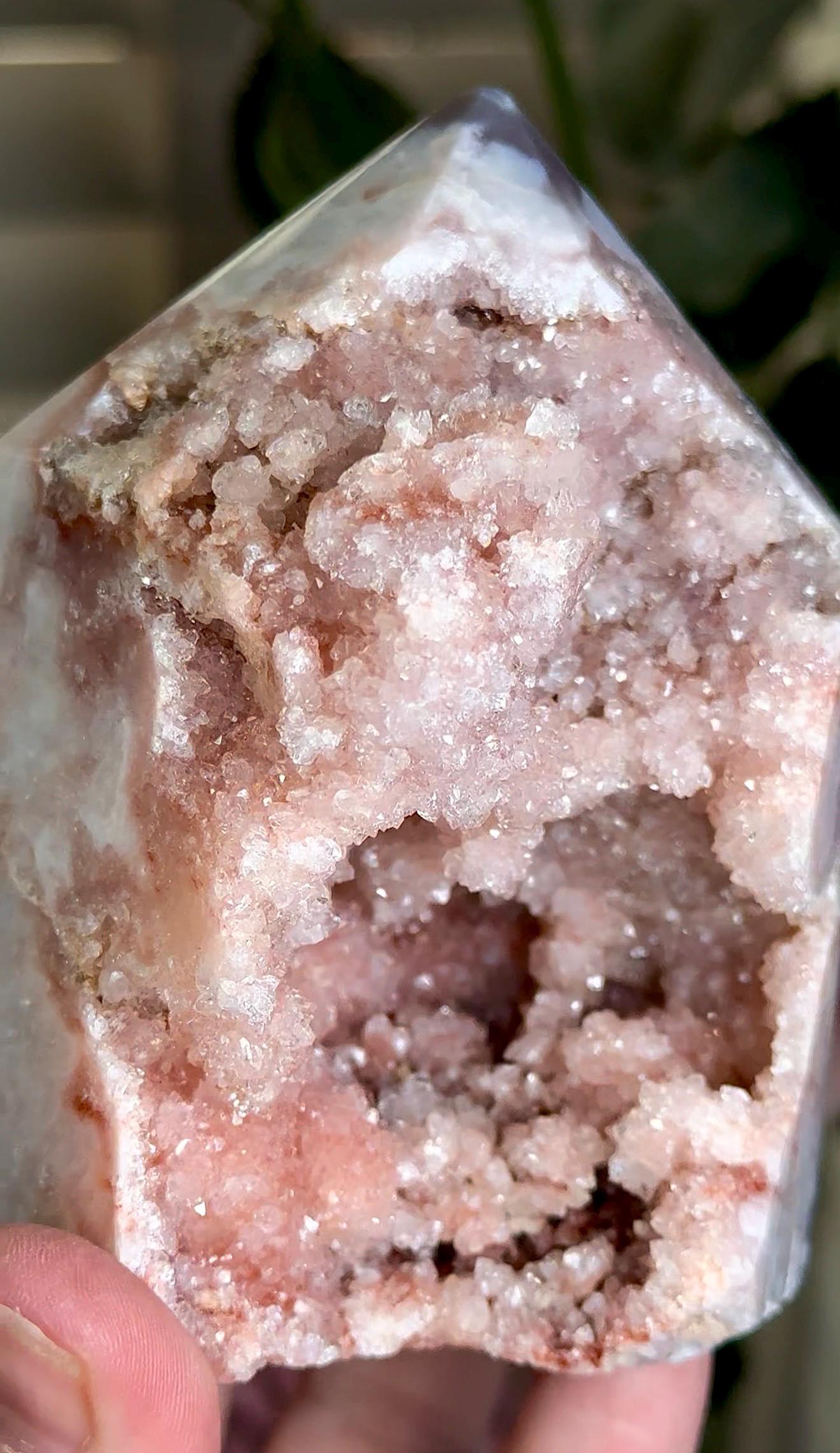 Incredible, High grade, chonky pink amethyst, tower with sugar druzy 558g
