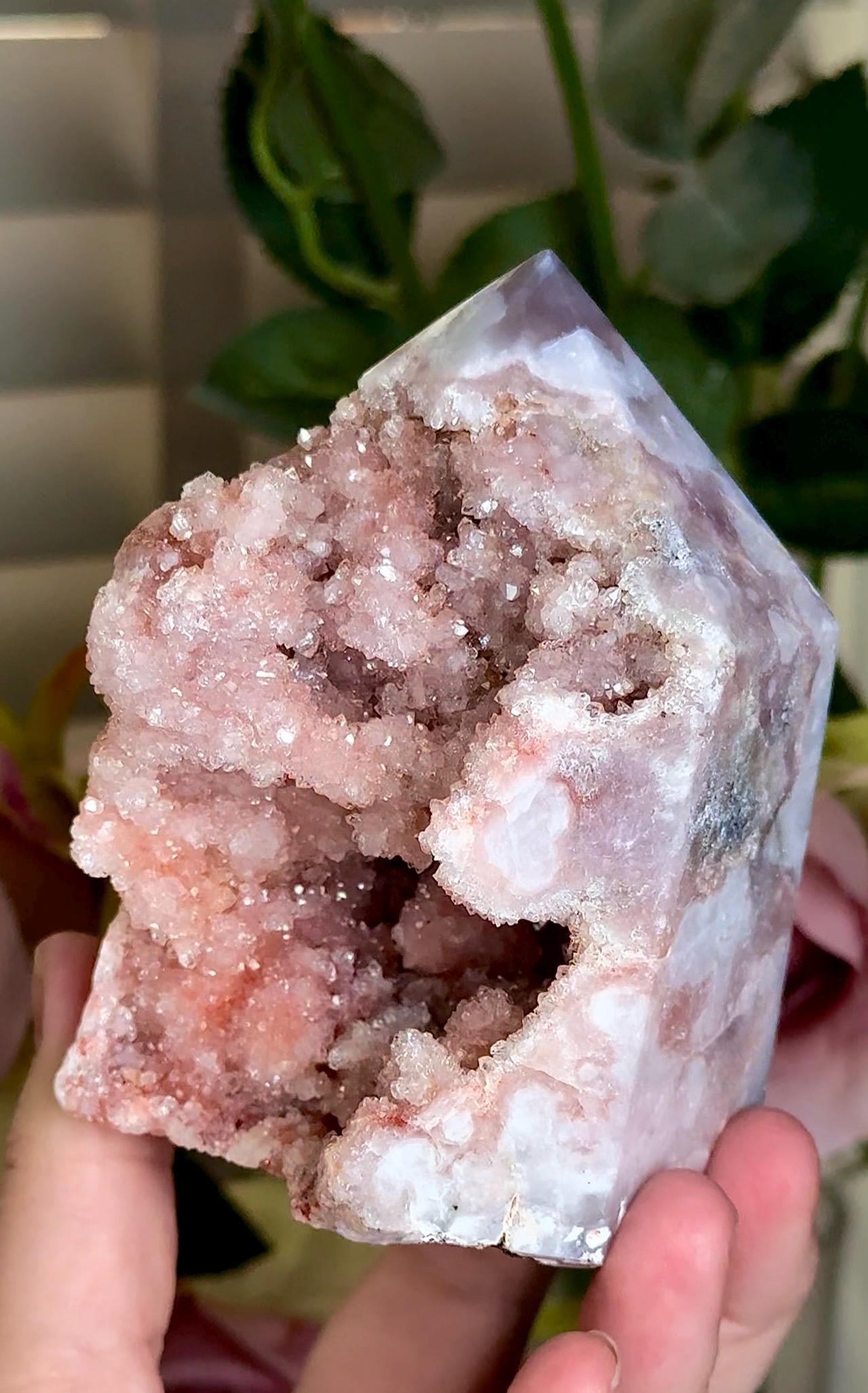 Incredible, High grade, chonky pink amethyst, tower with sugar druzy 558g