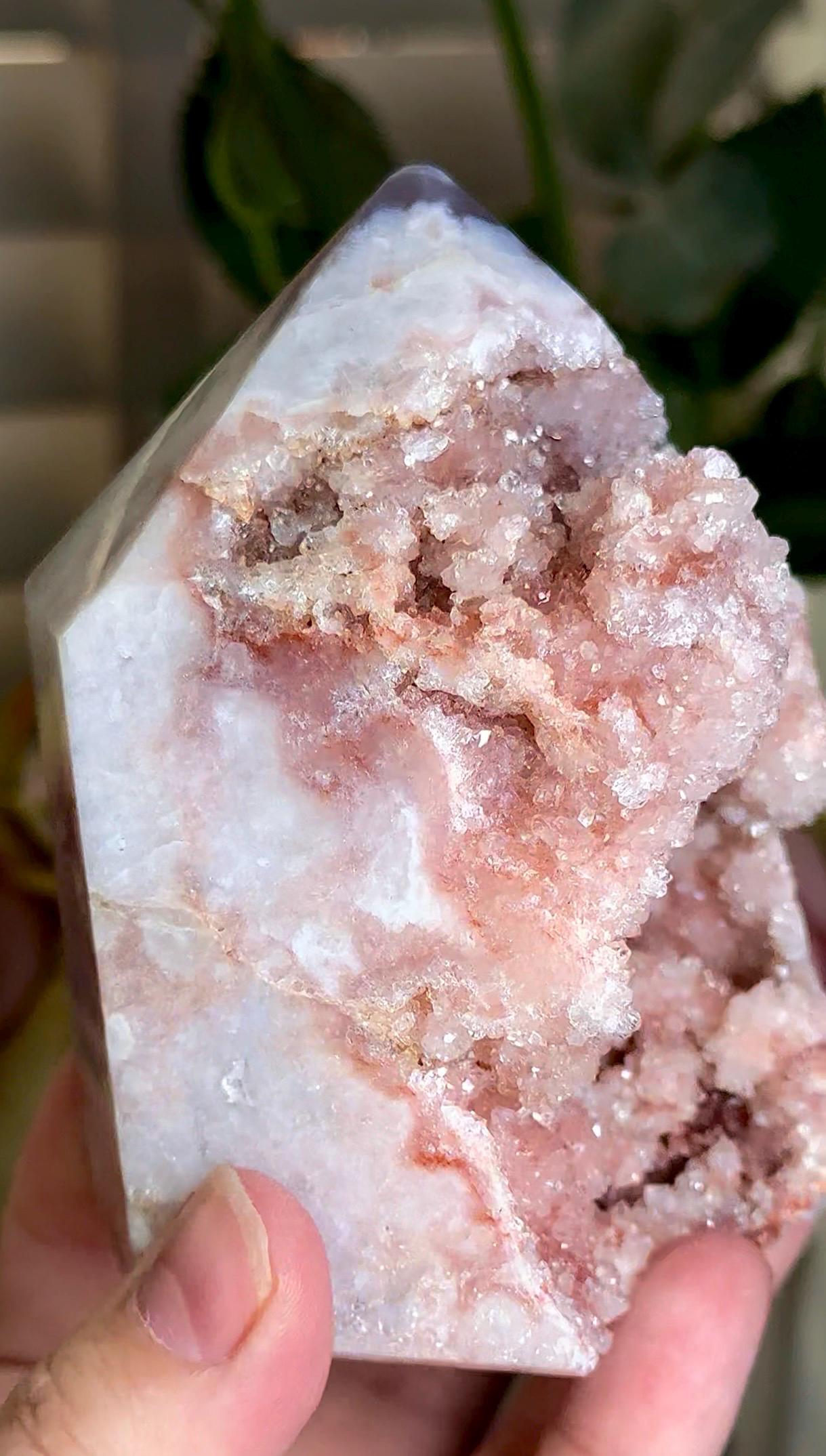 Incredible, High grade, chonky pink amethyst, tower with sugar druzy 558g