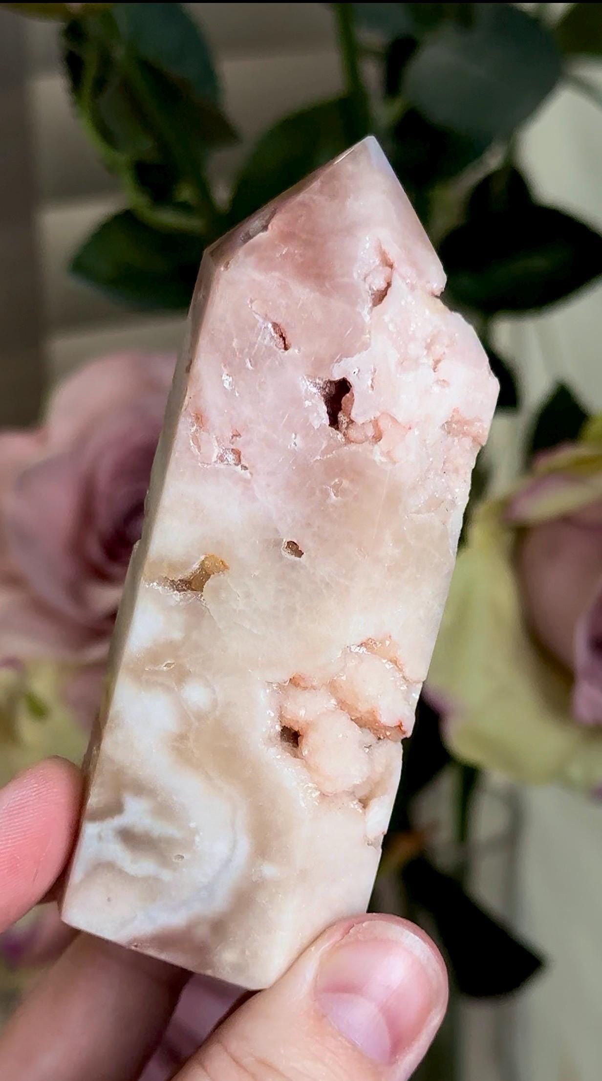 Incredible, pink amethyst tower with bubble Druzy 188g 9.9cm
