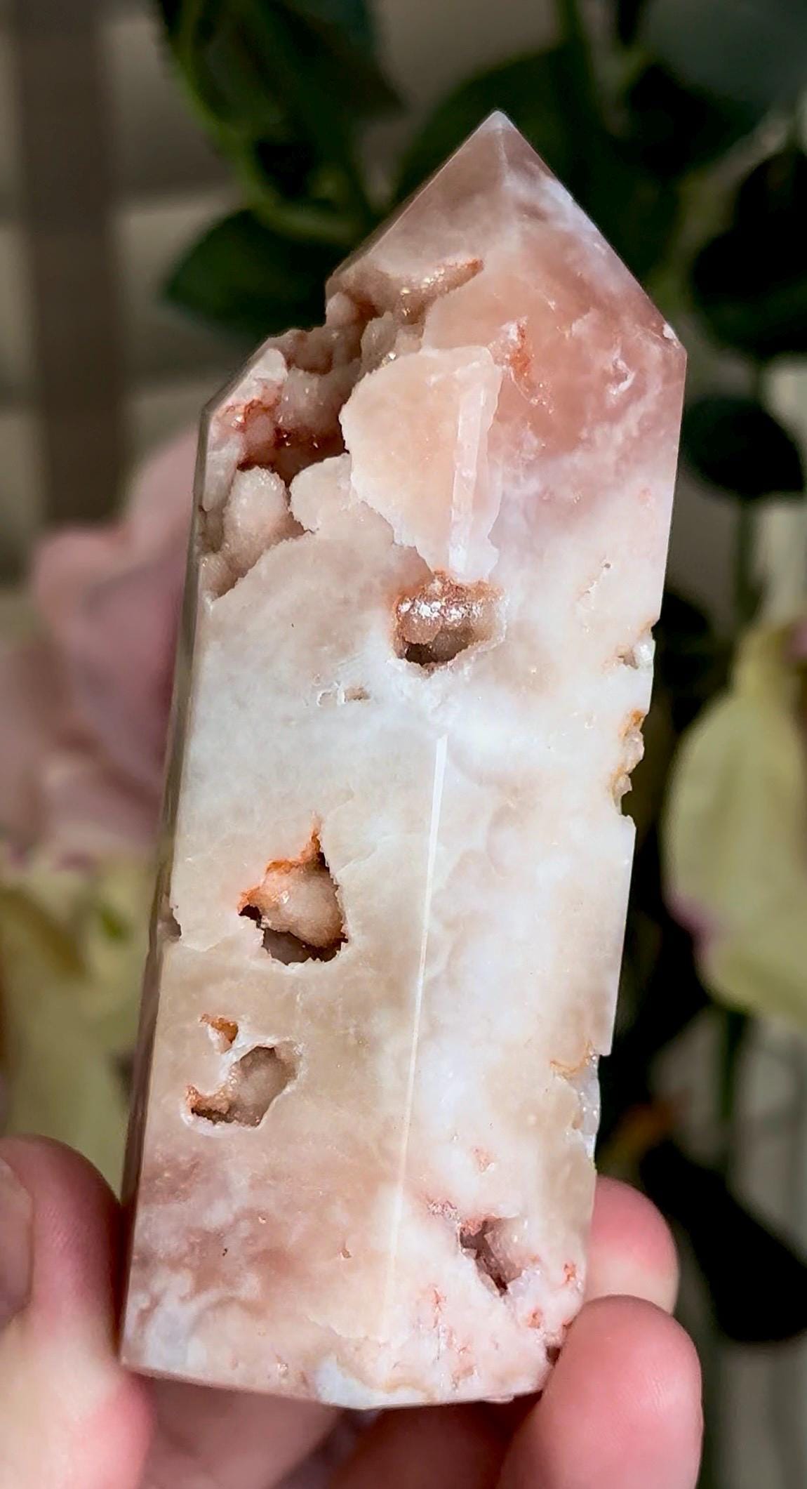 Incredible, pink amethyst tower with bubble Druzy 188g 9.9cm