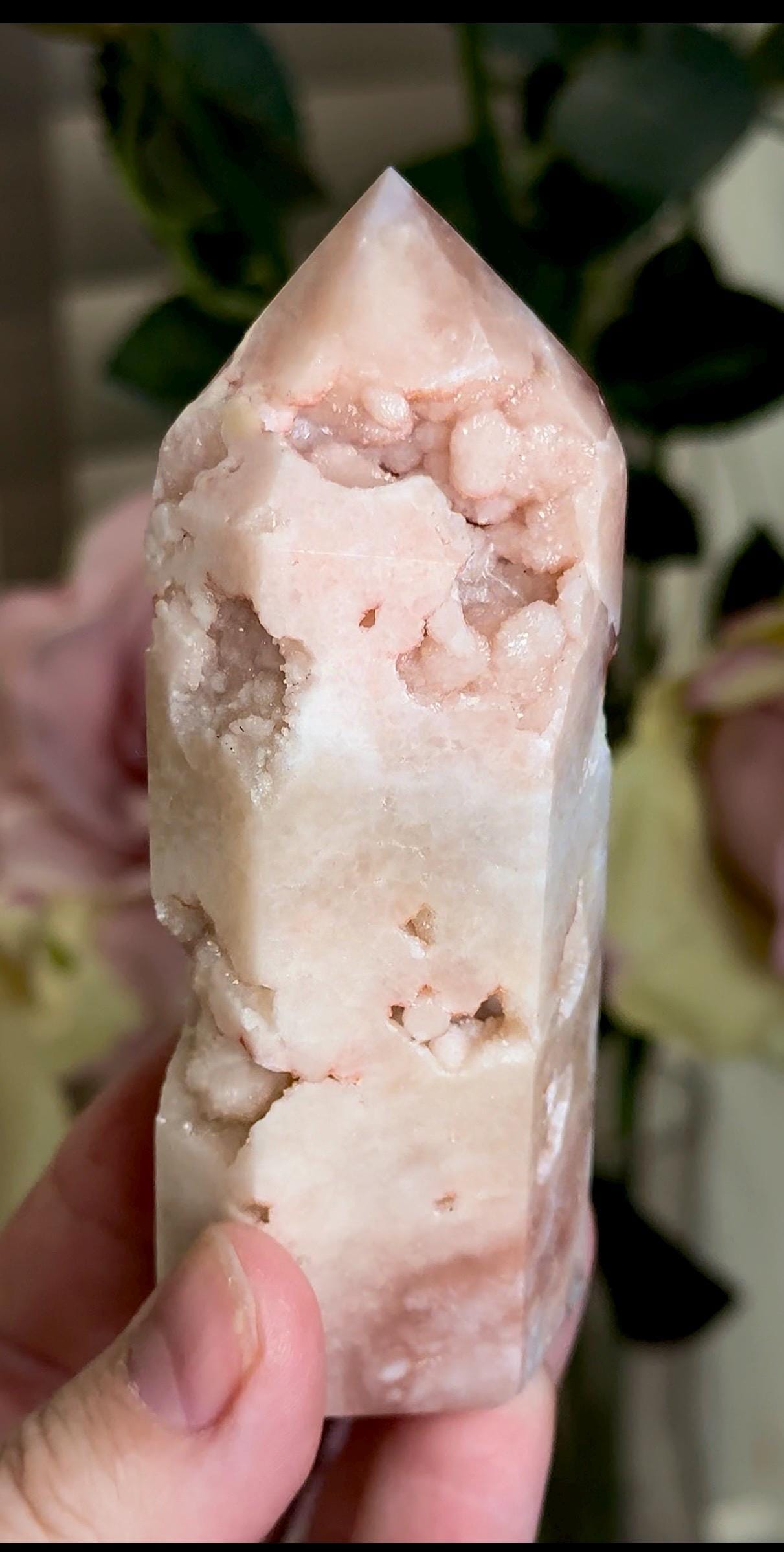 Incredible, pink amethyst tower with bubble Druzy 188g 9.9cm