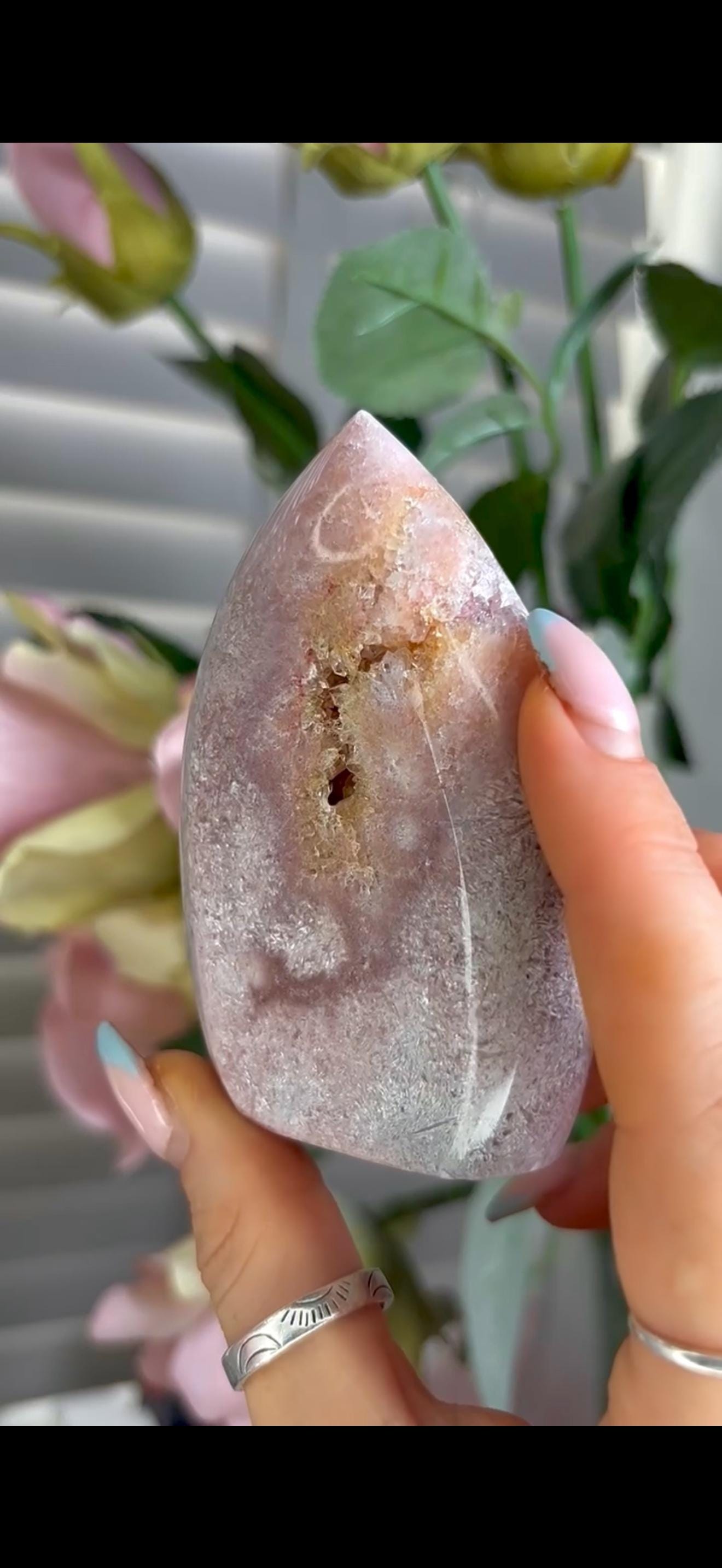 High grade, pink amethyst flame 218g