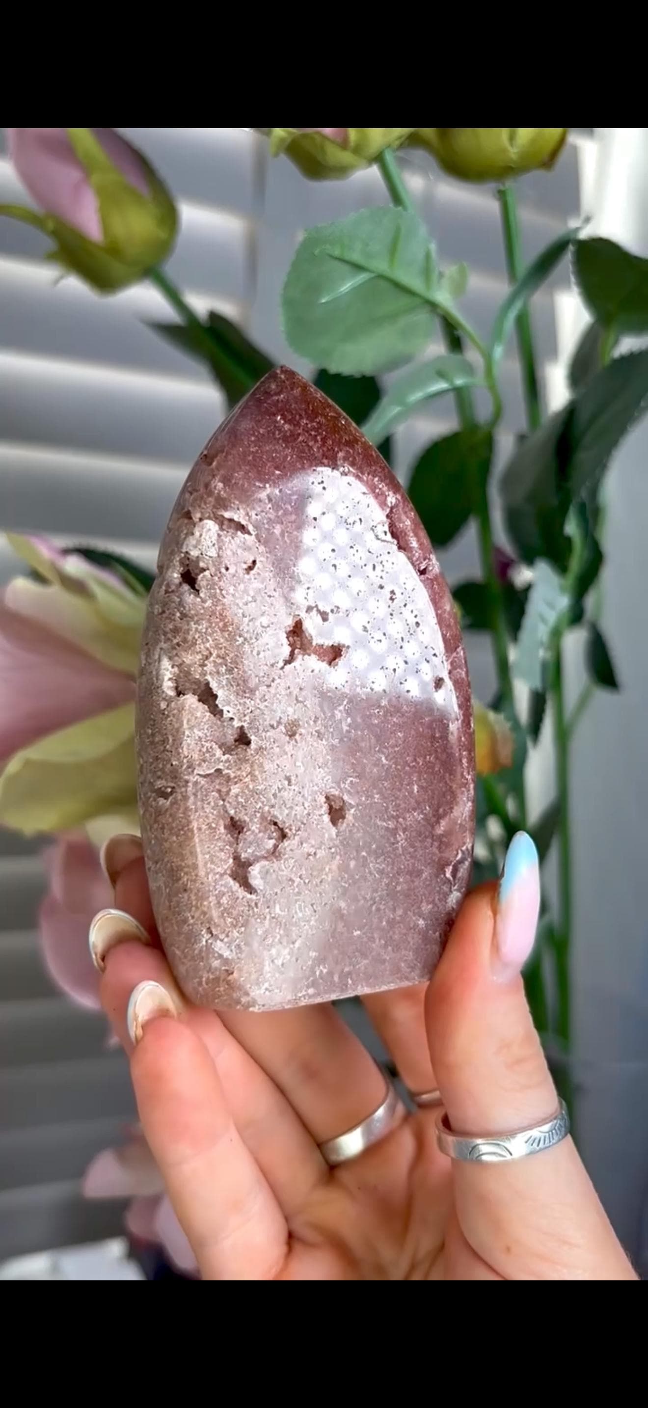 High grade, pink amethyst flame 234g