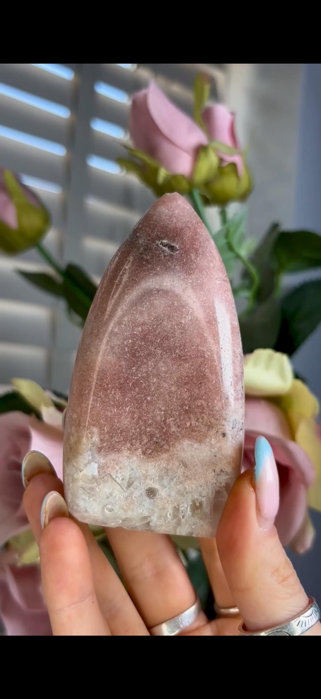 High grade, pink amethyst flame 174g