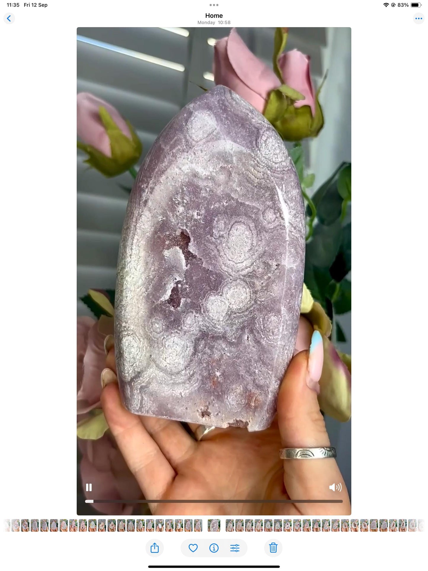 High grade, lilac pink amethyst flame 617g