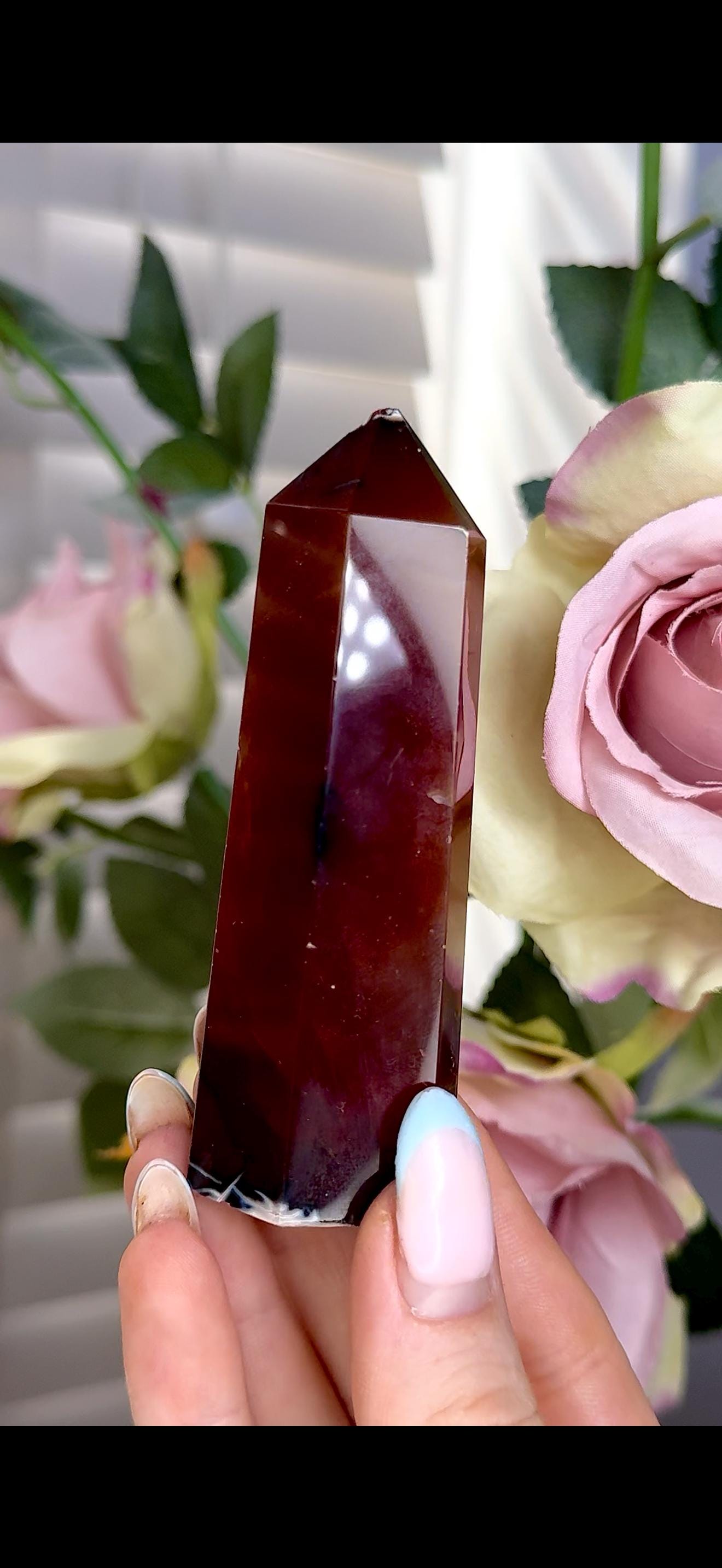 High quality, red agate, carnelian tower