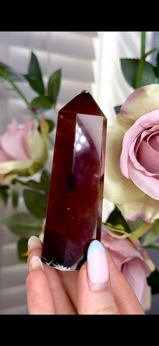 High quality, red agate, carnelian tower