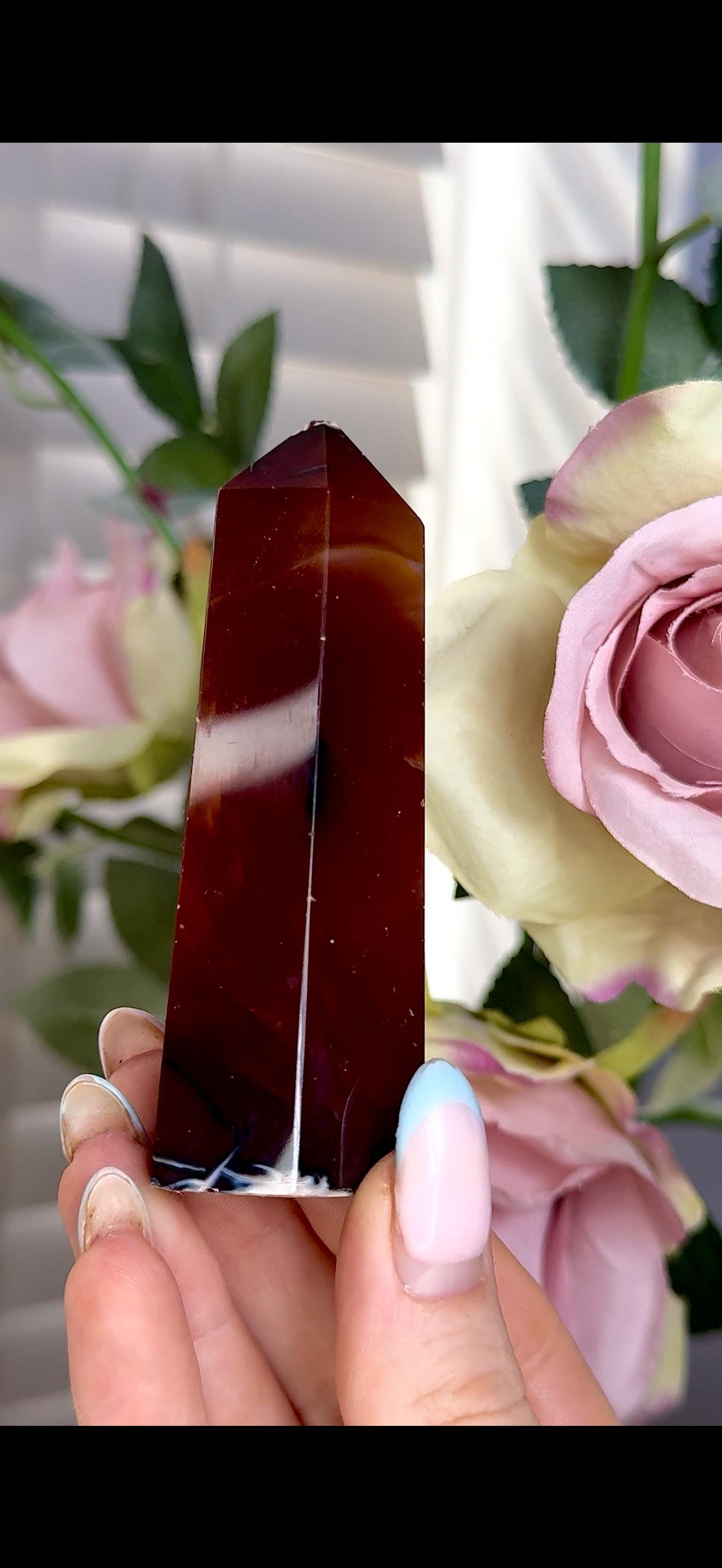 High quality, red agate, carnelian tower