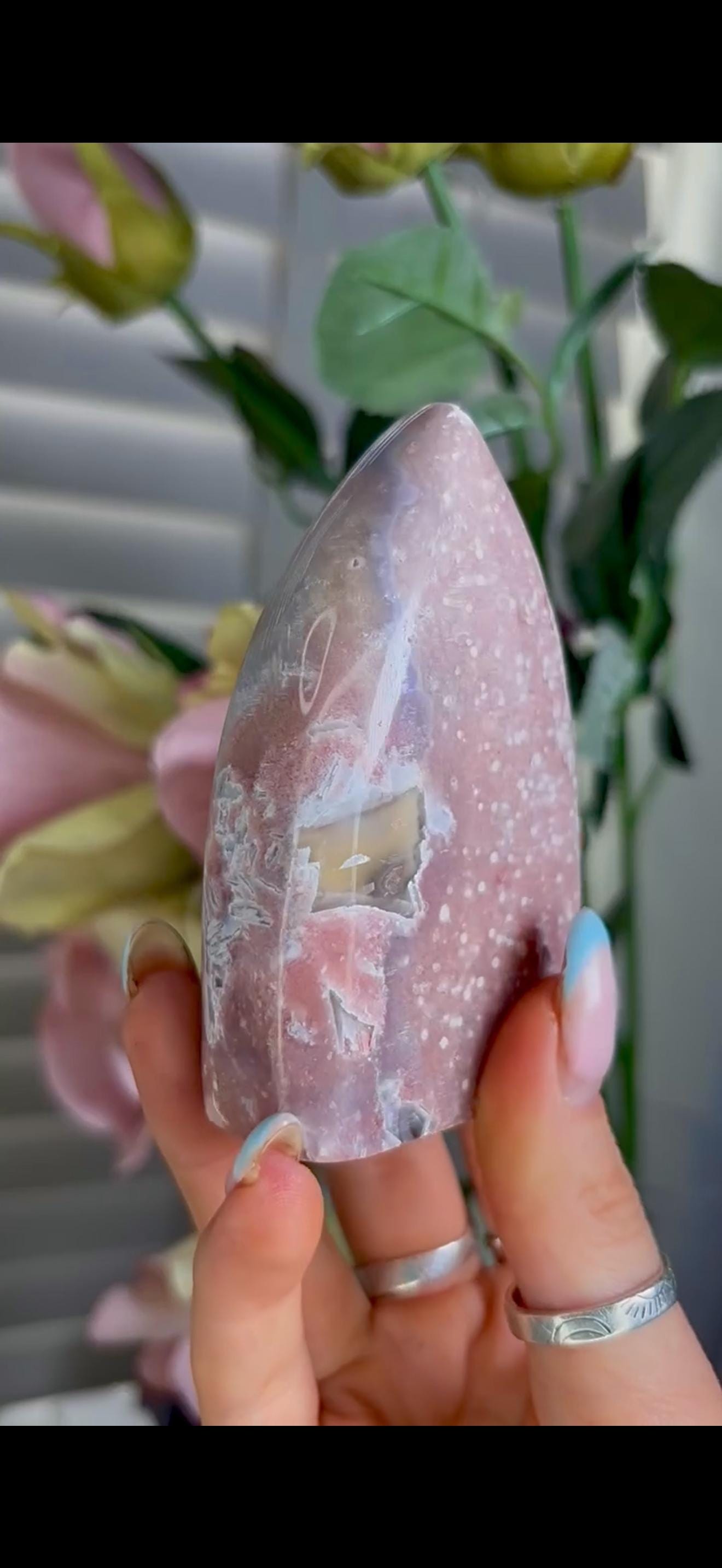 High grade, pink amethyst flame 238g