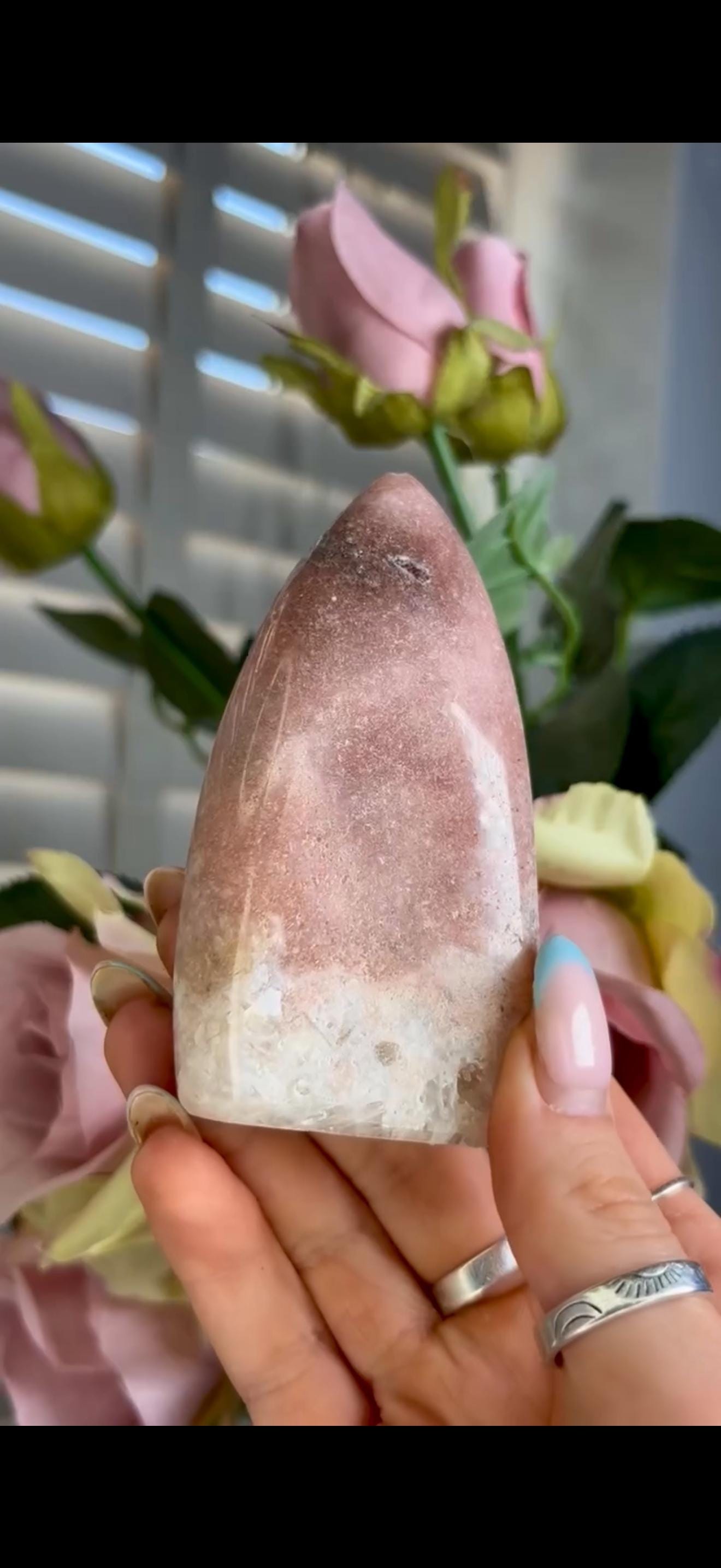 High grade, pink amethyst flame 174g
