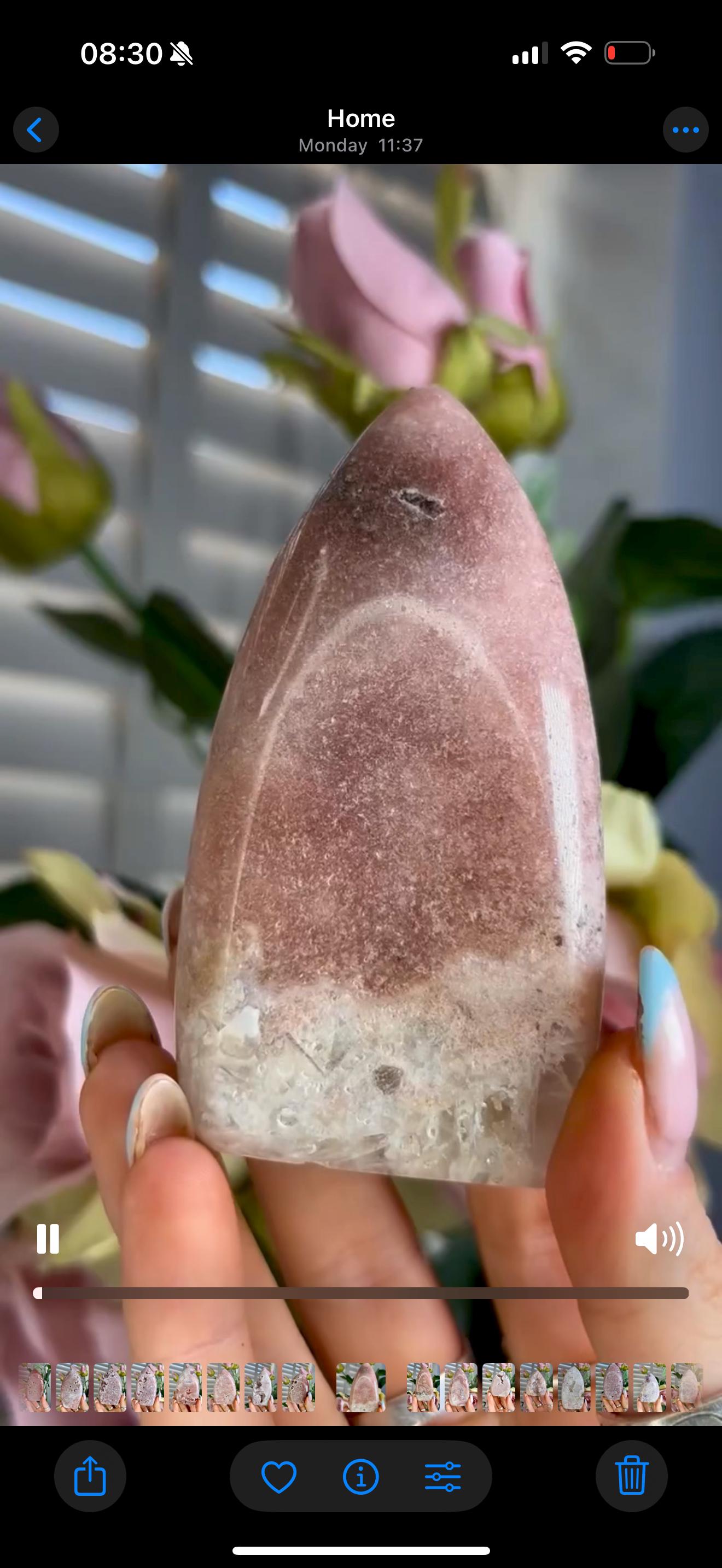 High grade, pink amethyst flame 174g
