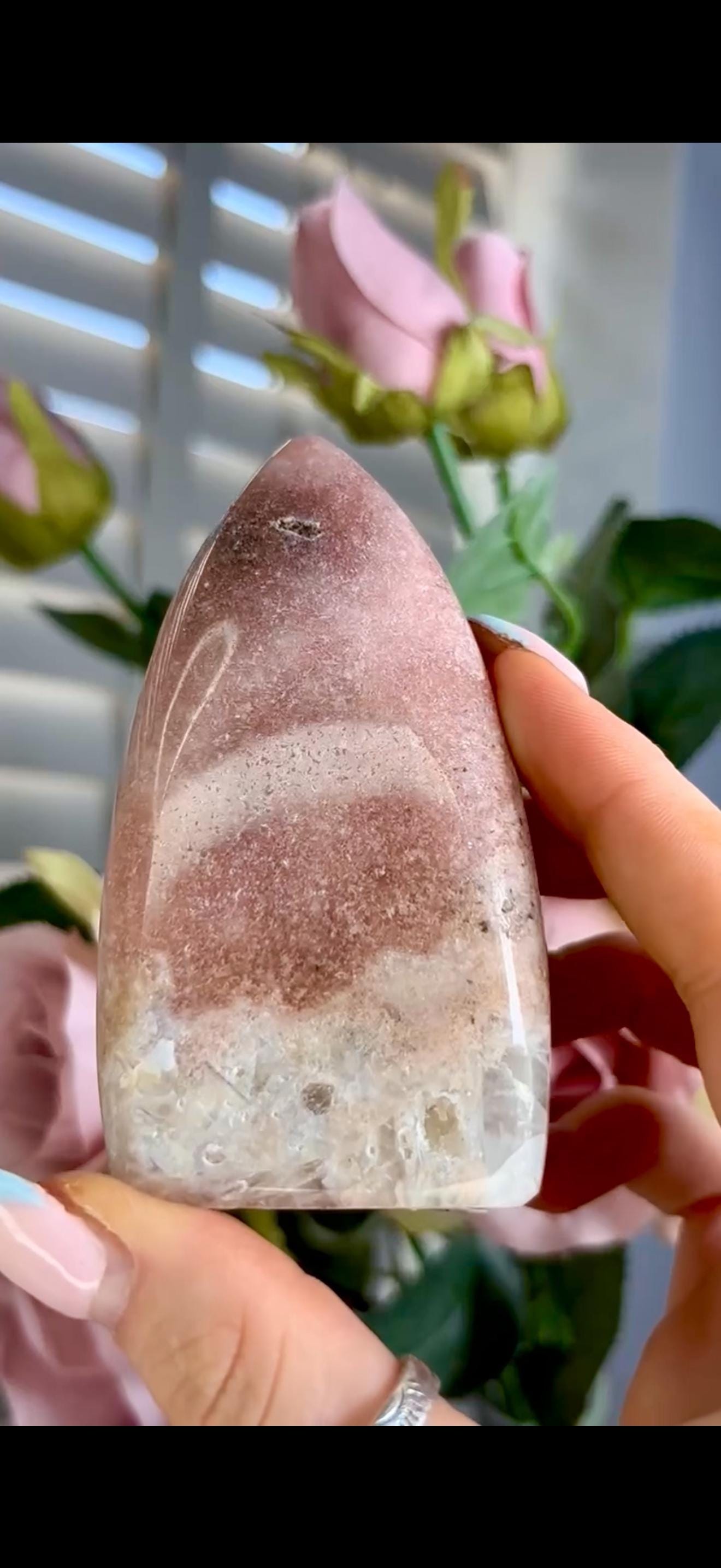High grade, pink amethyst flame 174g