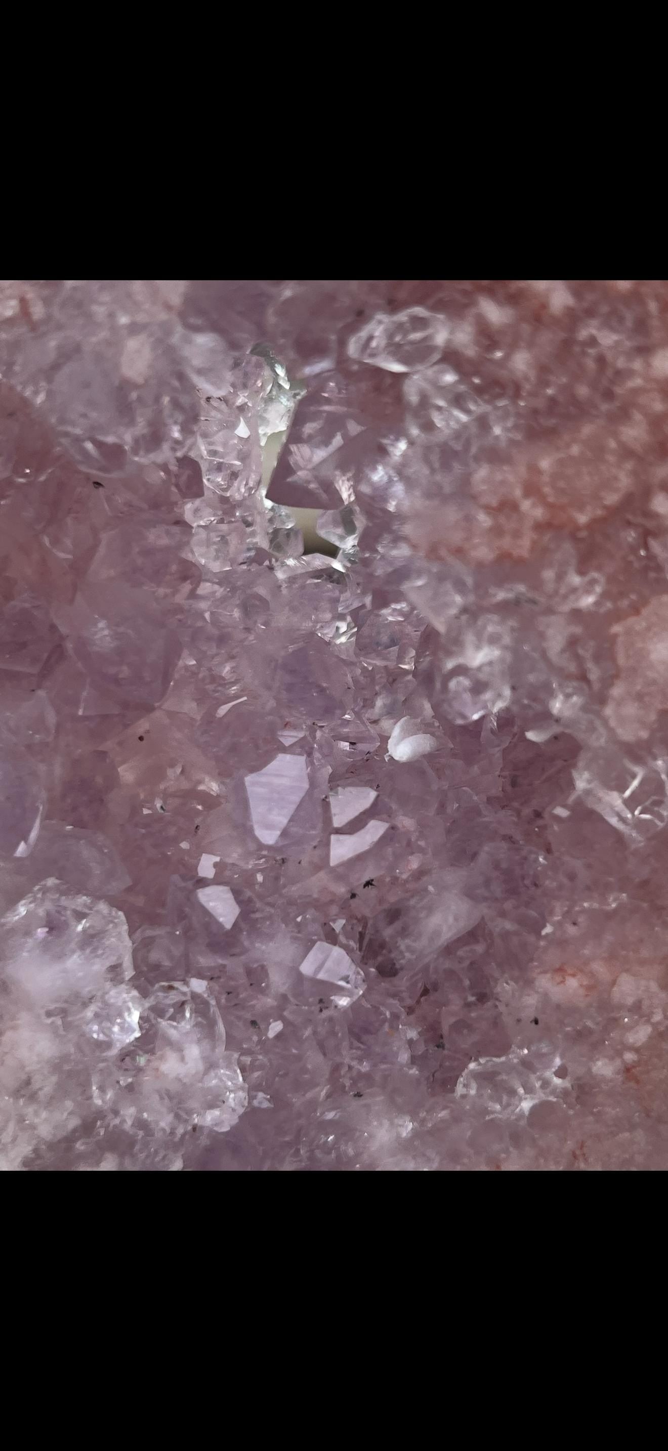 High grade, statement, pink amethyst moon with purple quartz in vibrant pink & red tones with custom stand 2.540kg