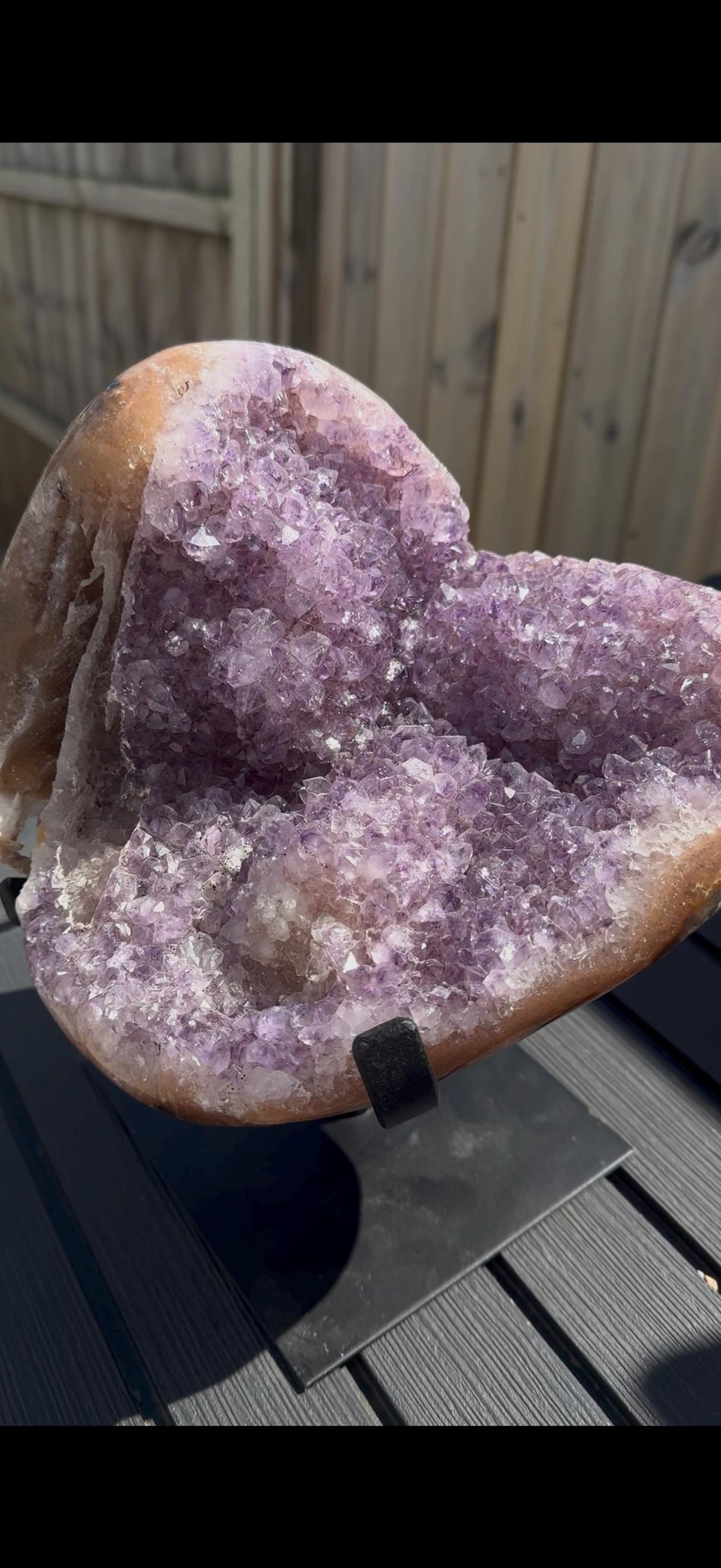 Incredible unique,Large, statement, Amethyst on spinning stand with rutile edge & Jasper 5.5kg