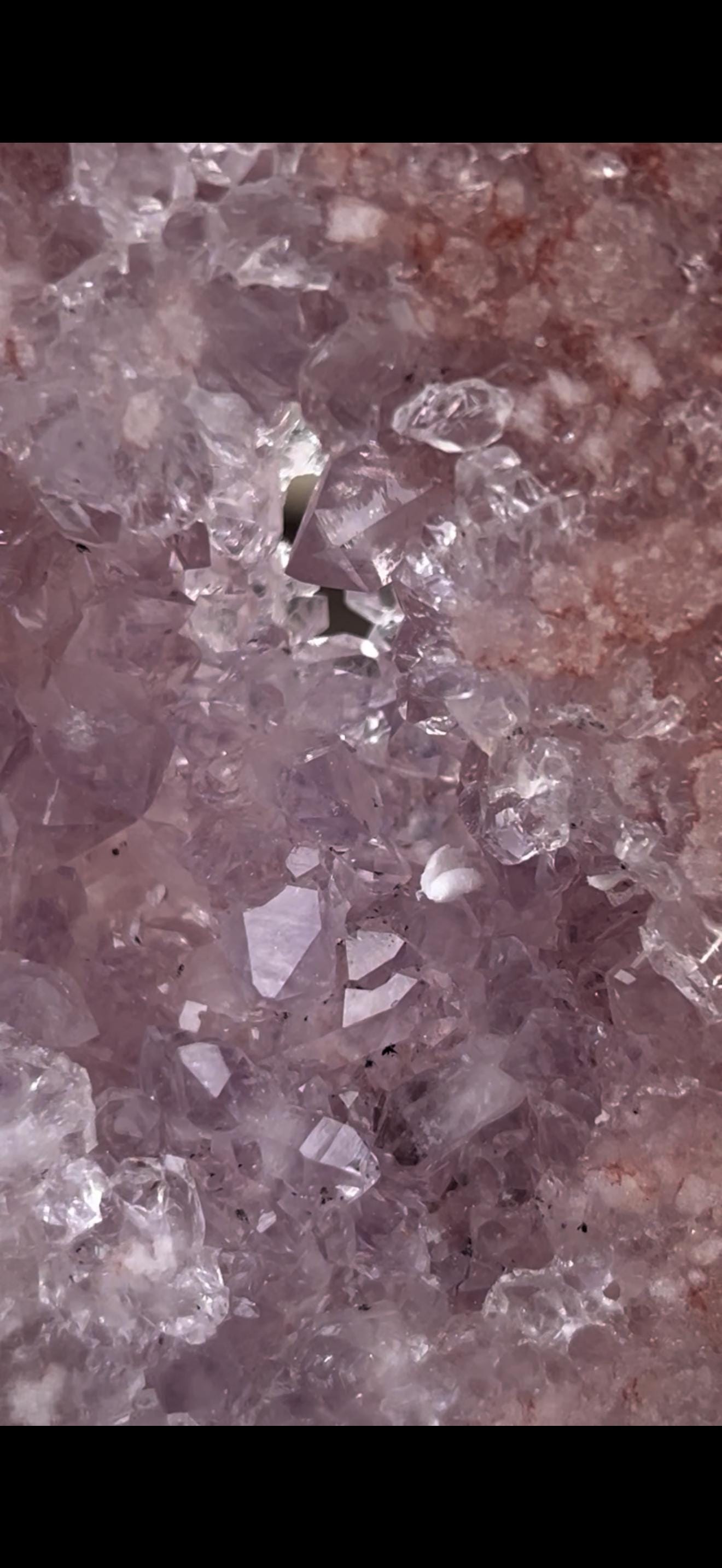 High grade, statement, pink amethyst moon with purple quartz in vibrant pink & red tones with custom stand 2.540kg