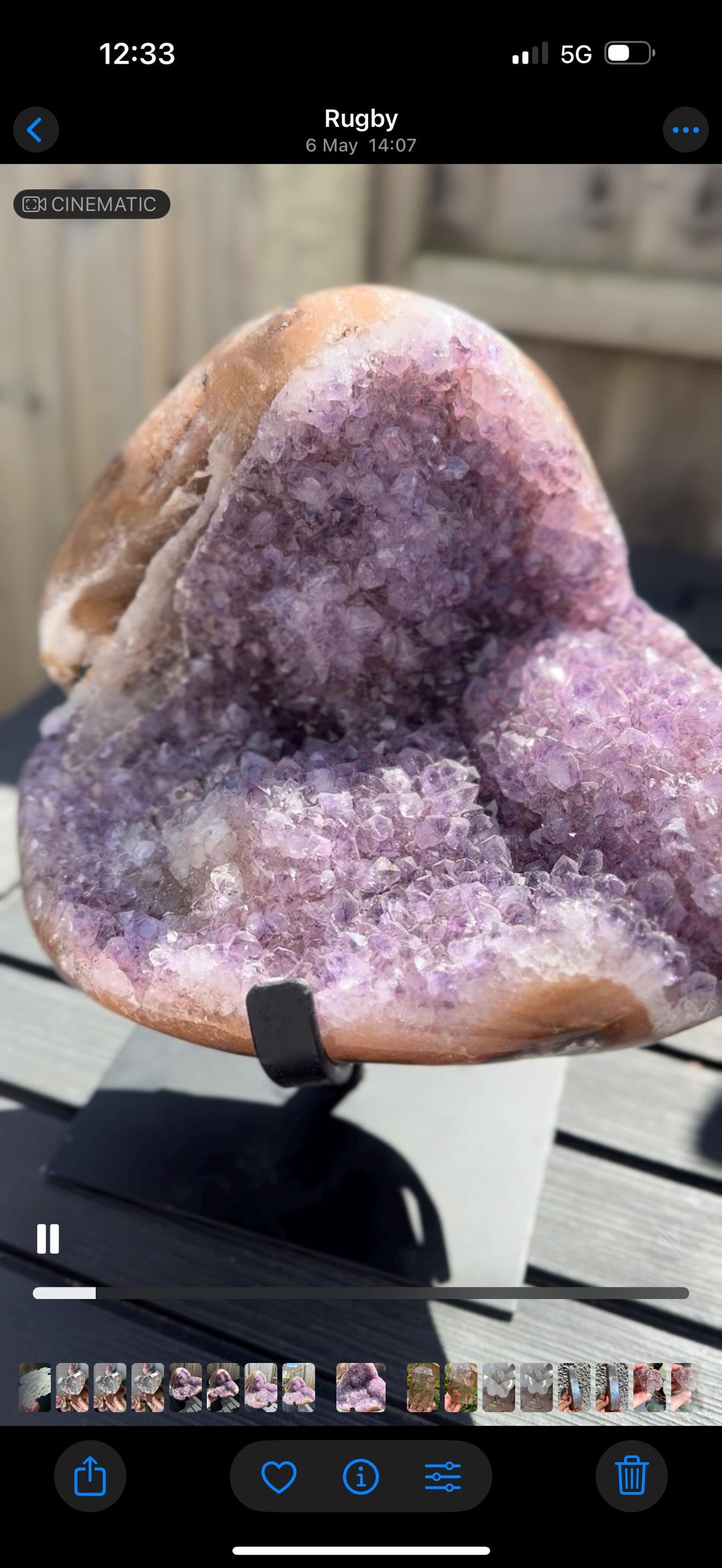 Incredible unique,Large, statement, Amethyst on spinning stand with rutile edge & Jasper 5.5kg