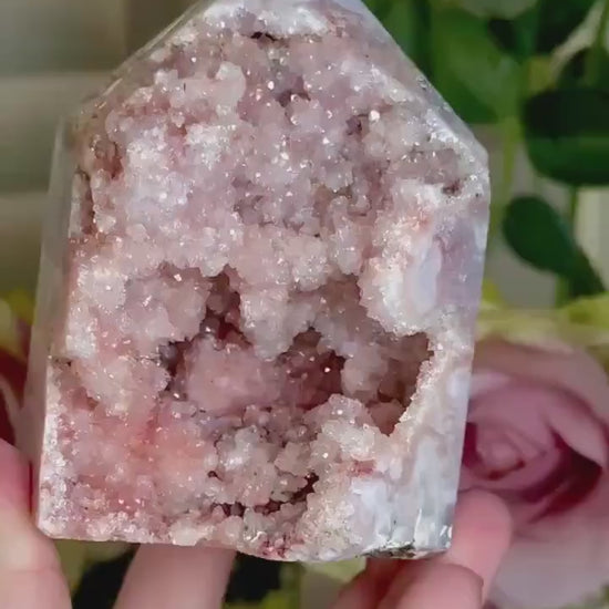 Incredible, High grade, chonky pink amethyst, tower with sugar druzy 558g