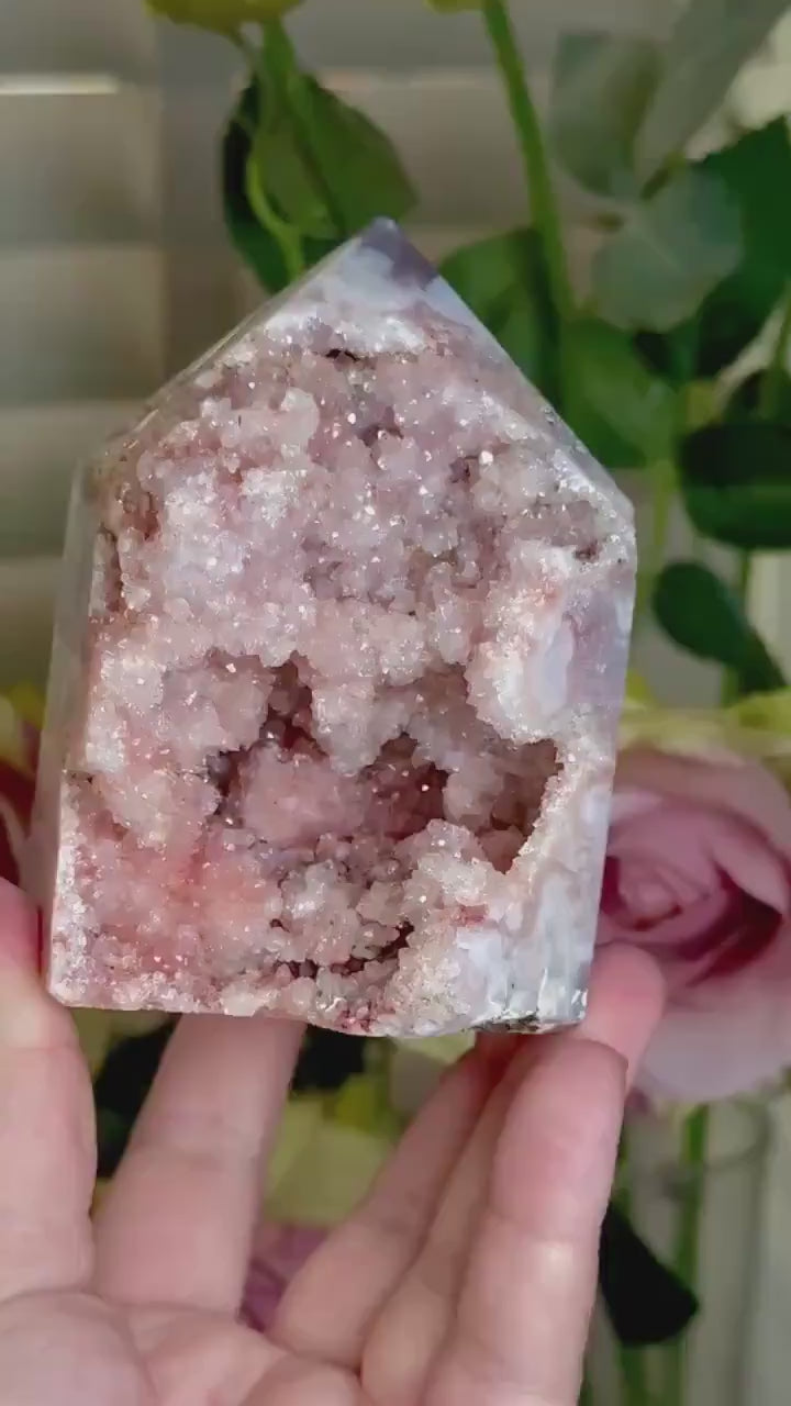 Incredible, High grade, chonky pink amethyst, tower with sugar druzy 558g