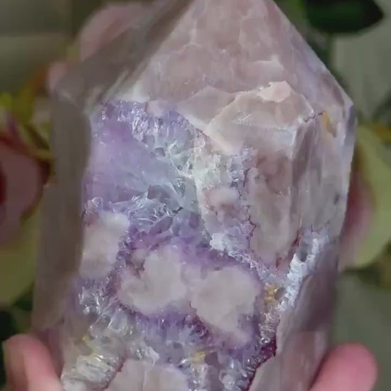 Incredible, High grade, pink amethyst tower with purple quartz 505g